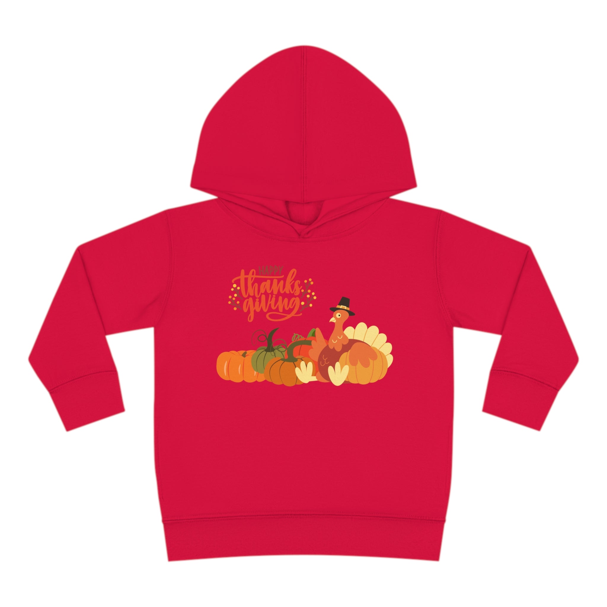 Happy Thanksgiving Turkey Toddler Pullover Fleece Hoodie