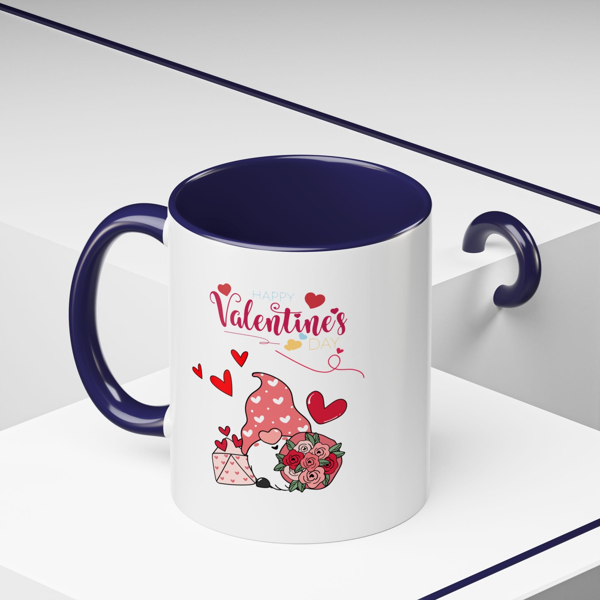 Gnome Valentine's Day Accent Coffee Mug (11, 15oz)