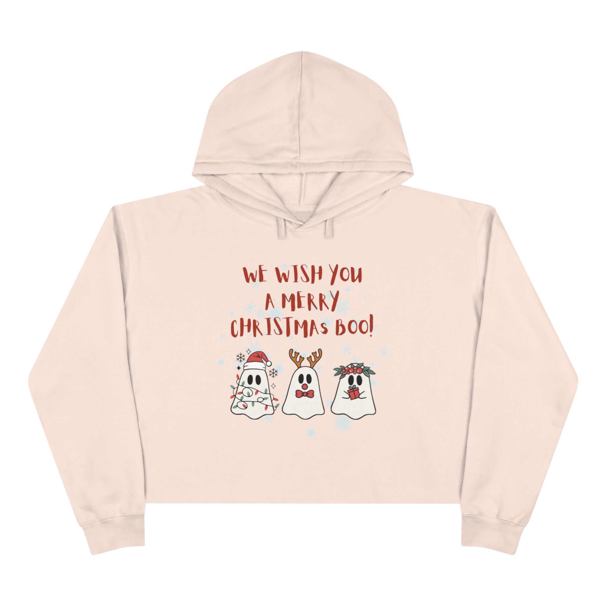 We Wish You A Merry Christmas Boo Crop Hoodie