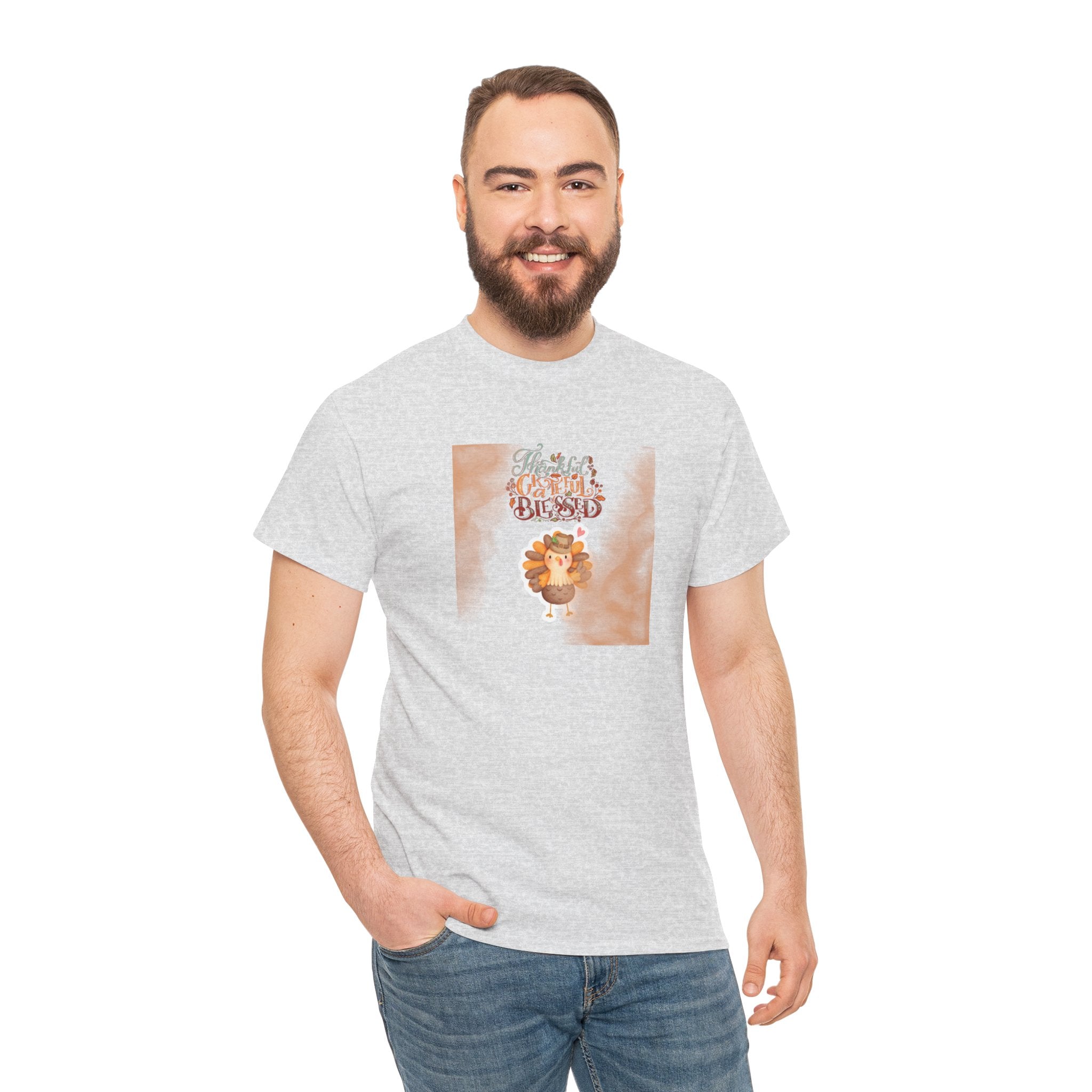 Thankful Grateful Blessed Unisex Heavy Cotton Tee