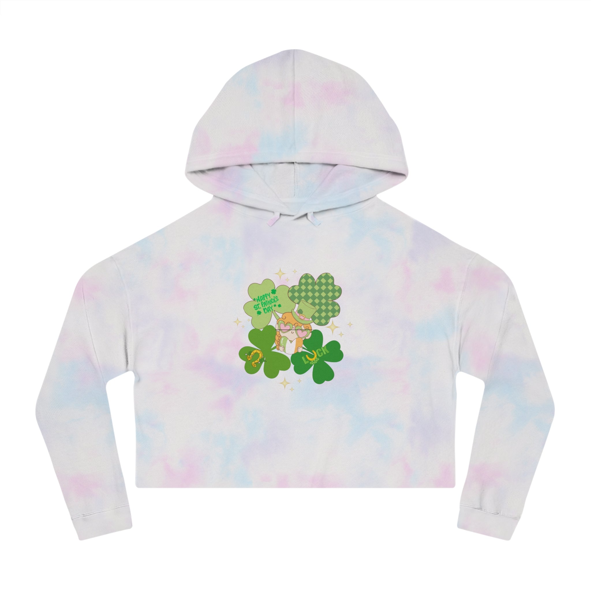 Retro St.Paddy's Day Women’s Cropped Hooded Sweatshirt