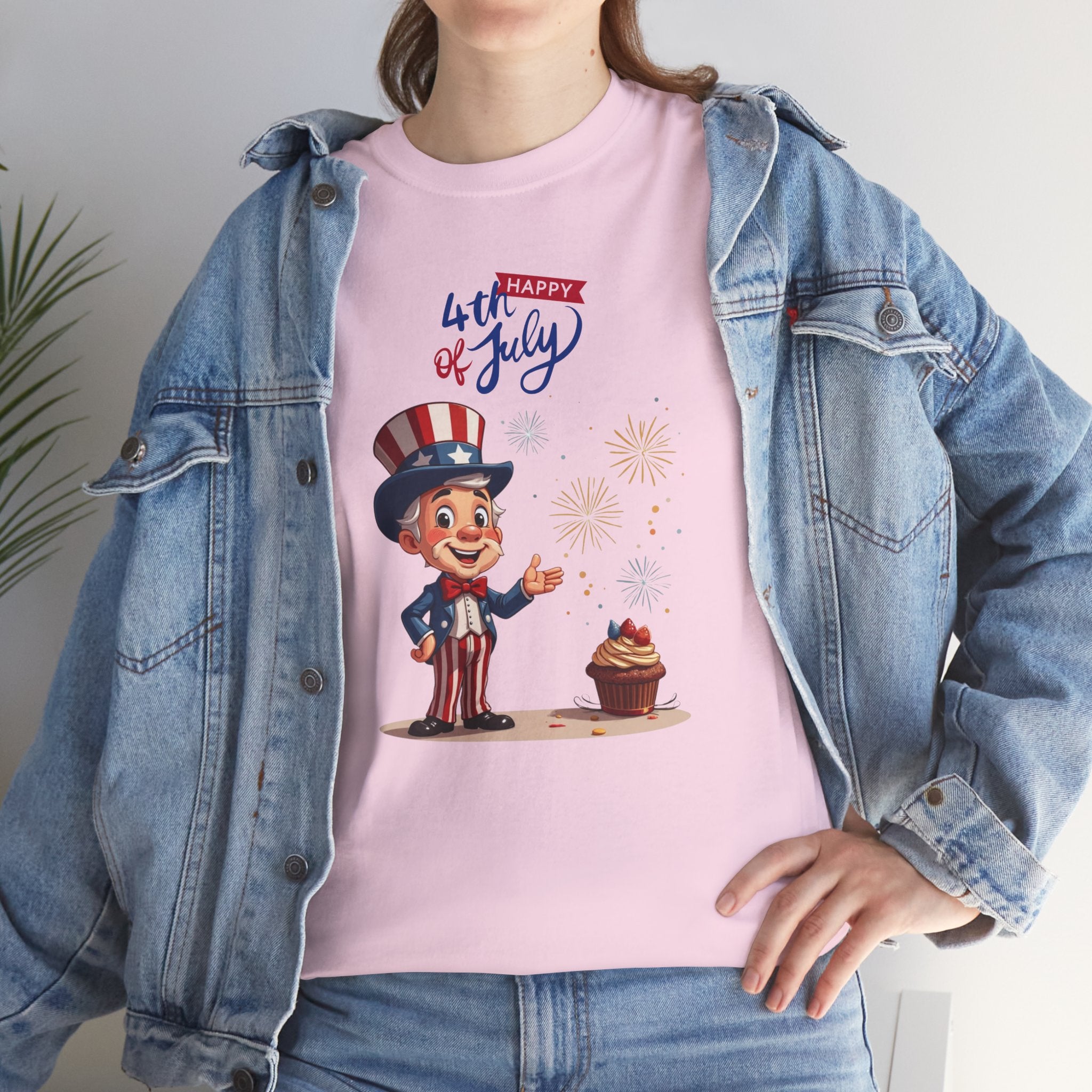 Uncle Sam Tee Happy of July, Unisex Heavy Cotton Shirt