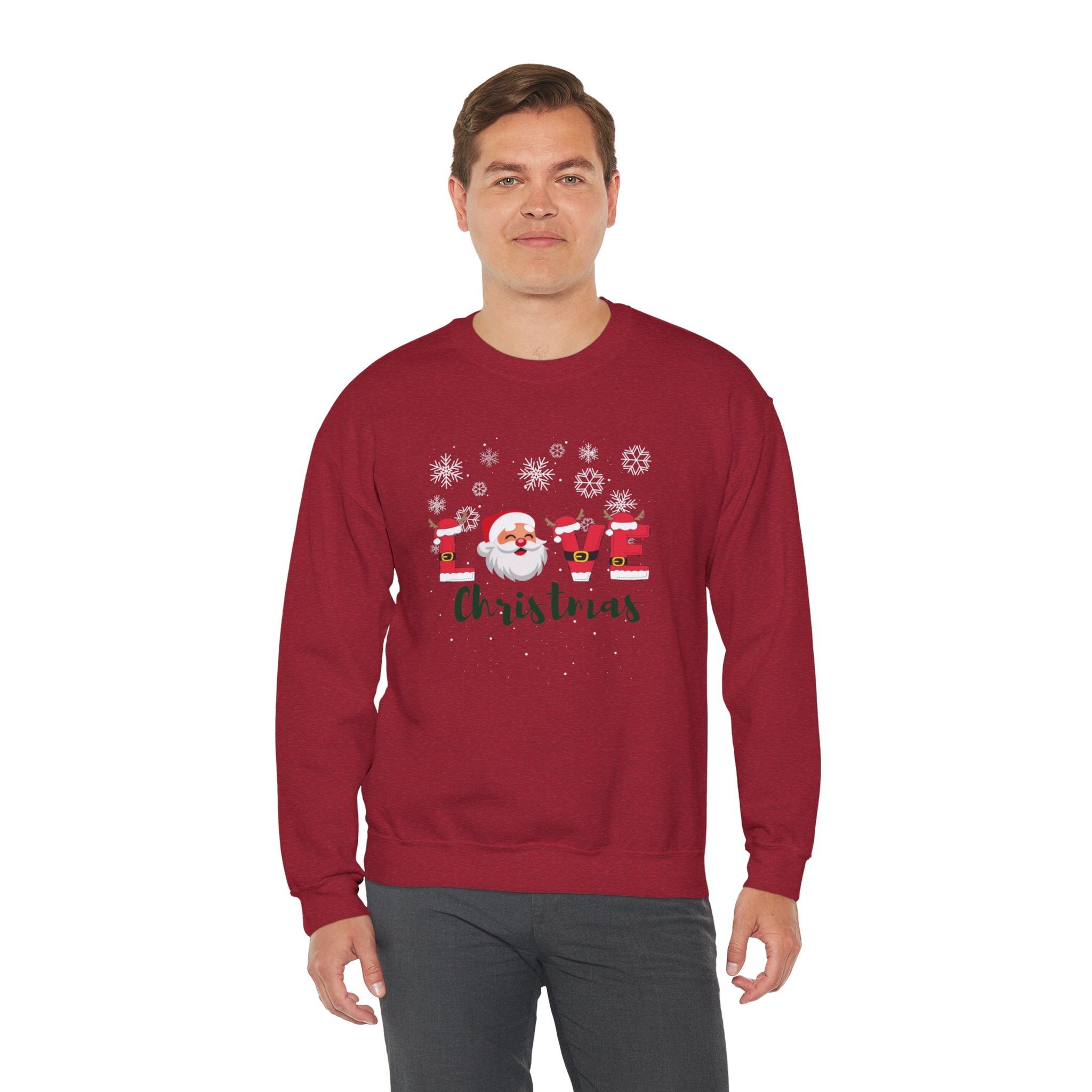 Santa Claus Loves Christmas Unisex Heavy Blend™ Crewneck Sweatshirt