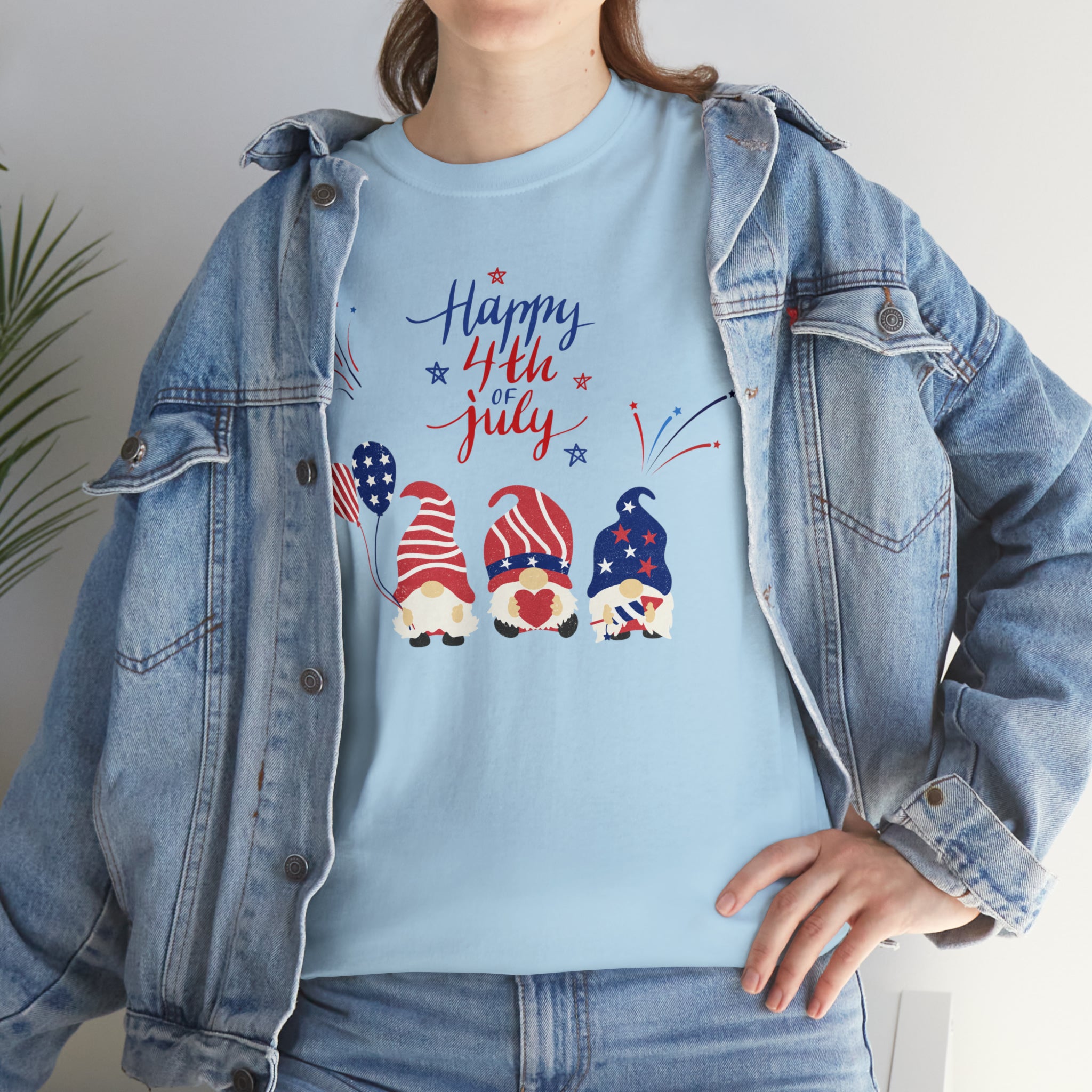 Happy 4th Of July Gnome Unisex Heavy Cotton Tee