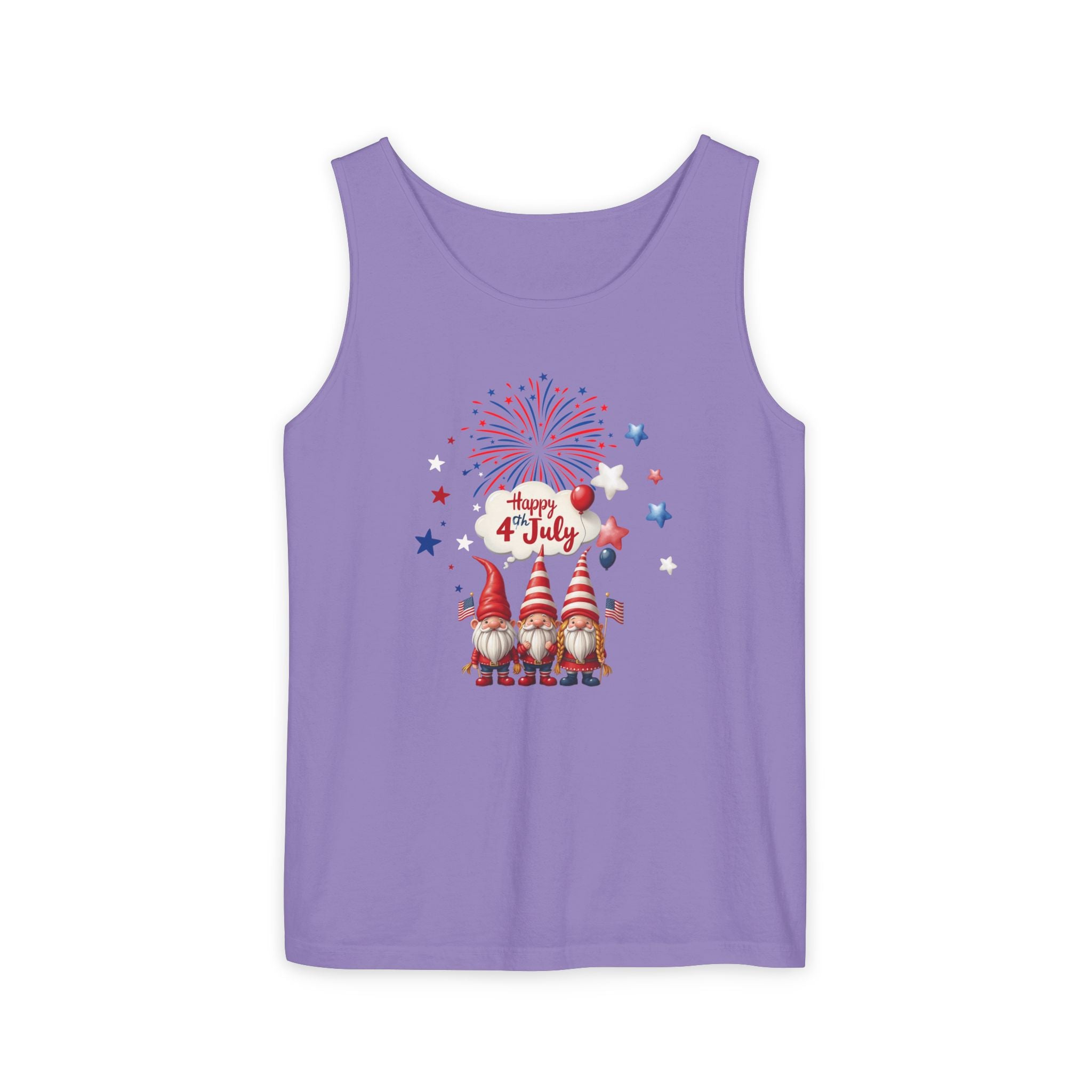 Gnome 4th of July Unisex Tank Top, Festive Holiday Apparel, Casual Independence Day Wear