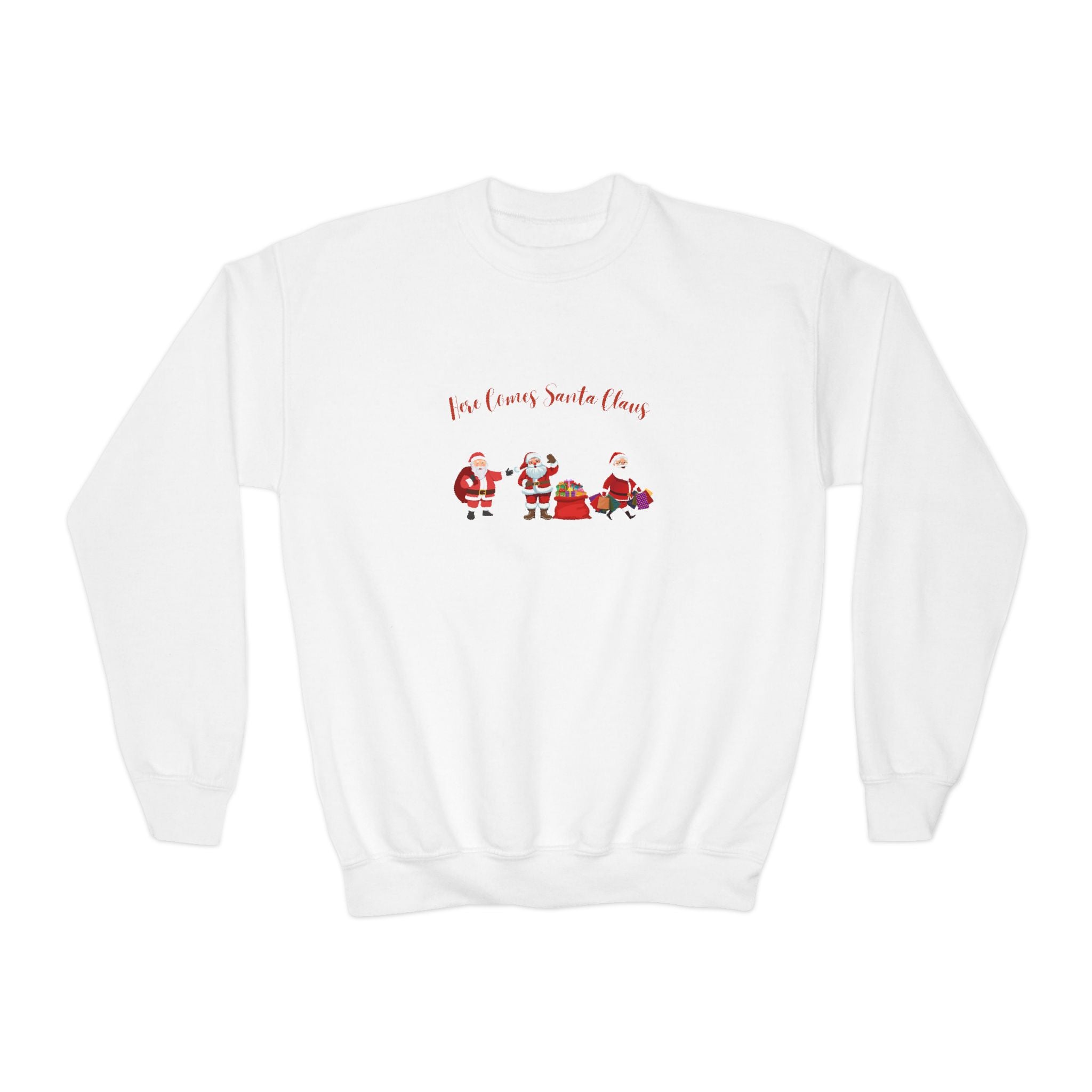 Here Comes Santa Claus Youth Crewneck Sweatshirt