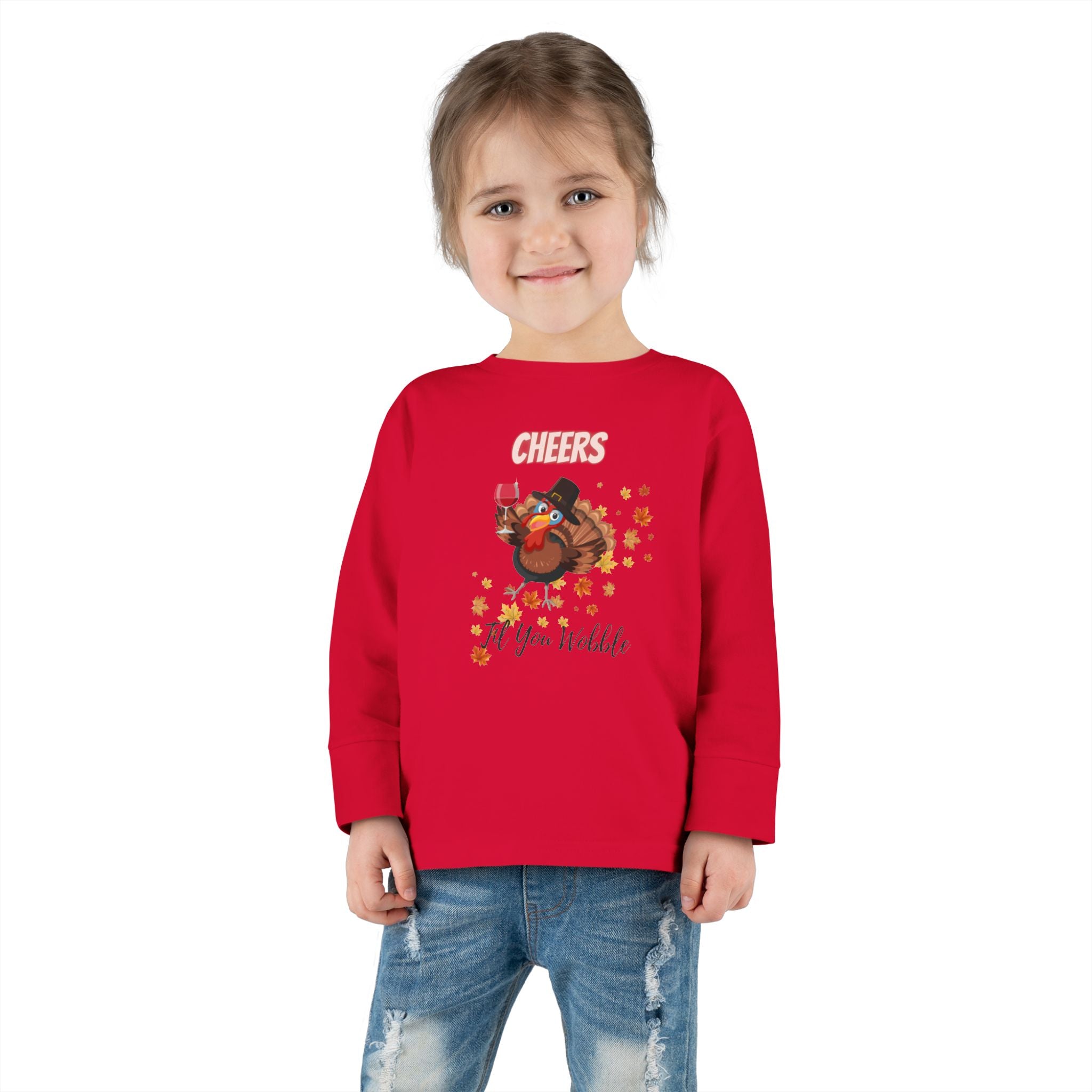 Cheers Til You Wobble Toddler Long Sleeve Tee