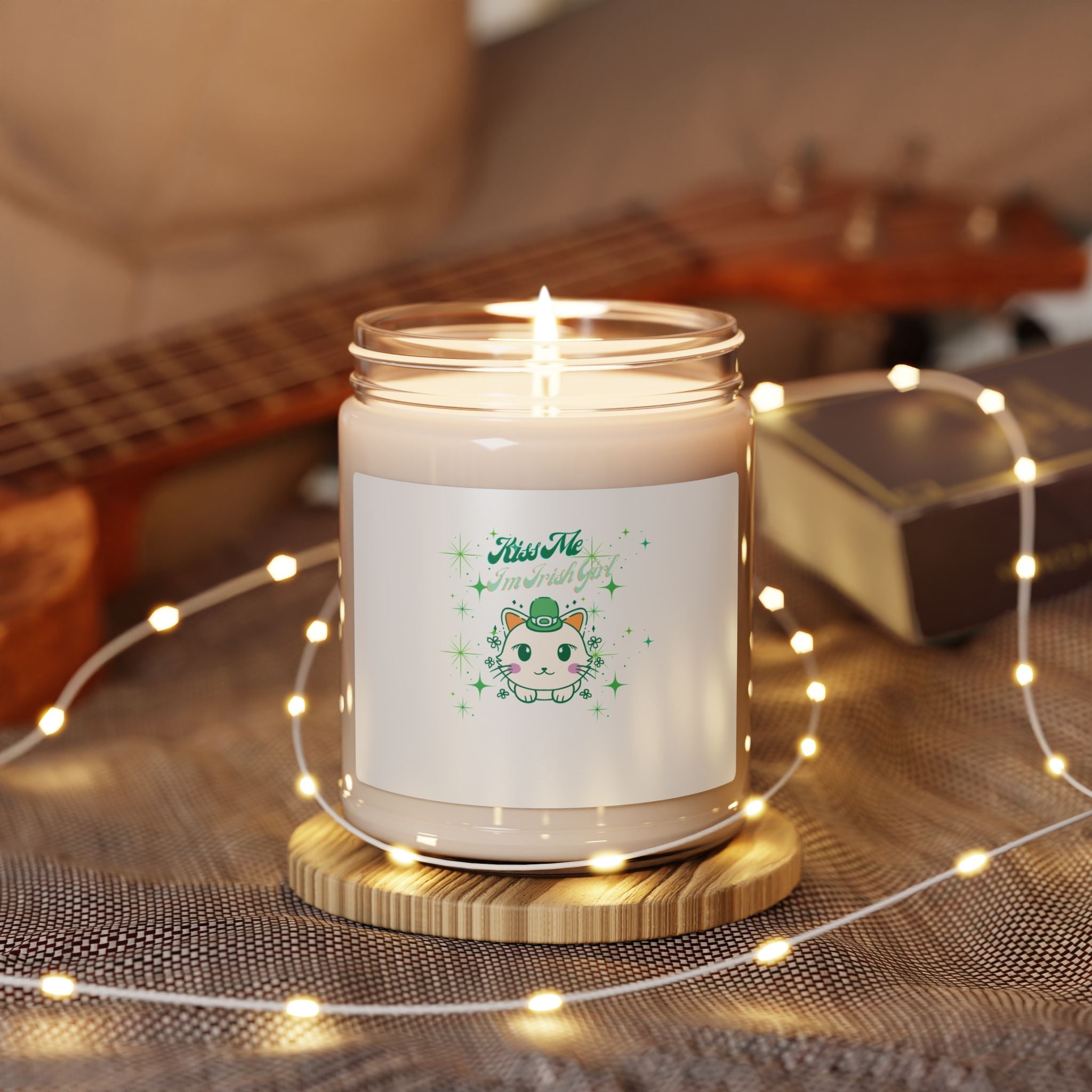 Kiss Me I'm Irish Cat-Themed Aromatherapy Candle