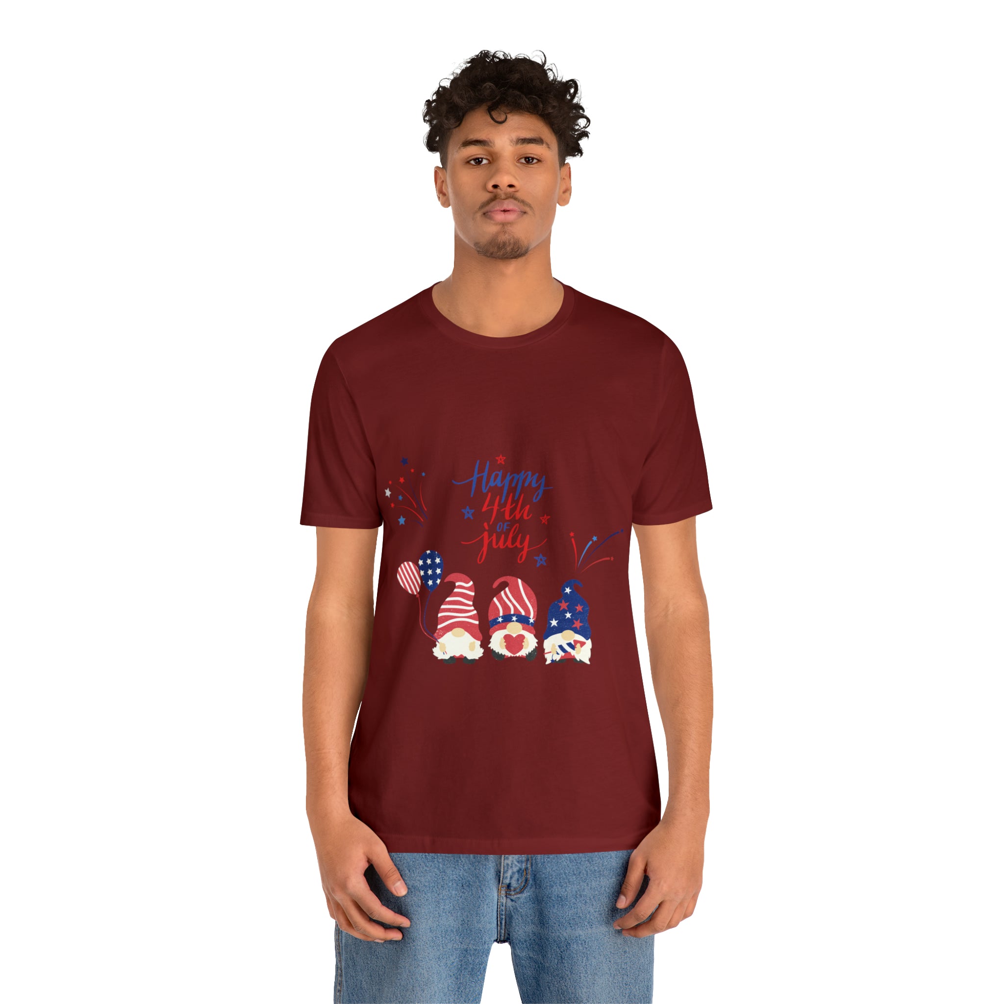 Happy 4th Of July Gnome Unisex Jersey Short Sleeve Tee