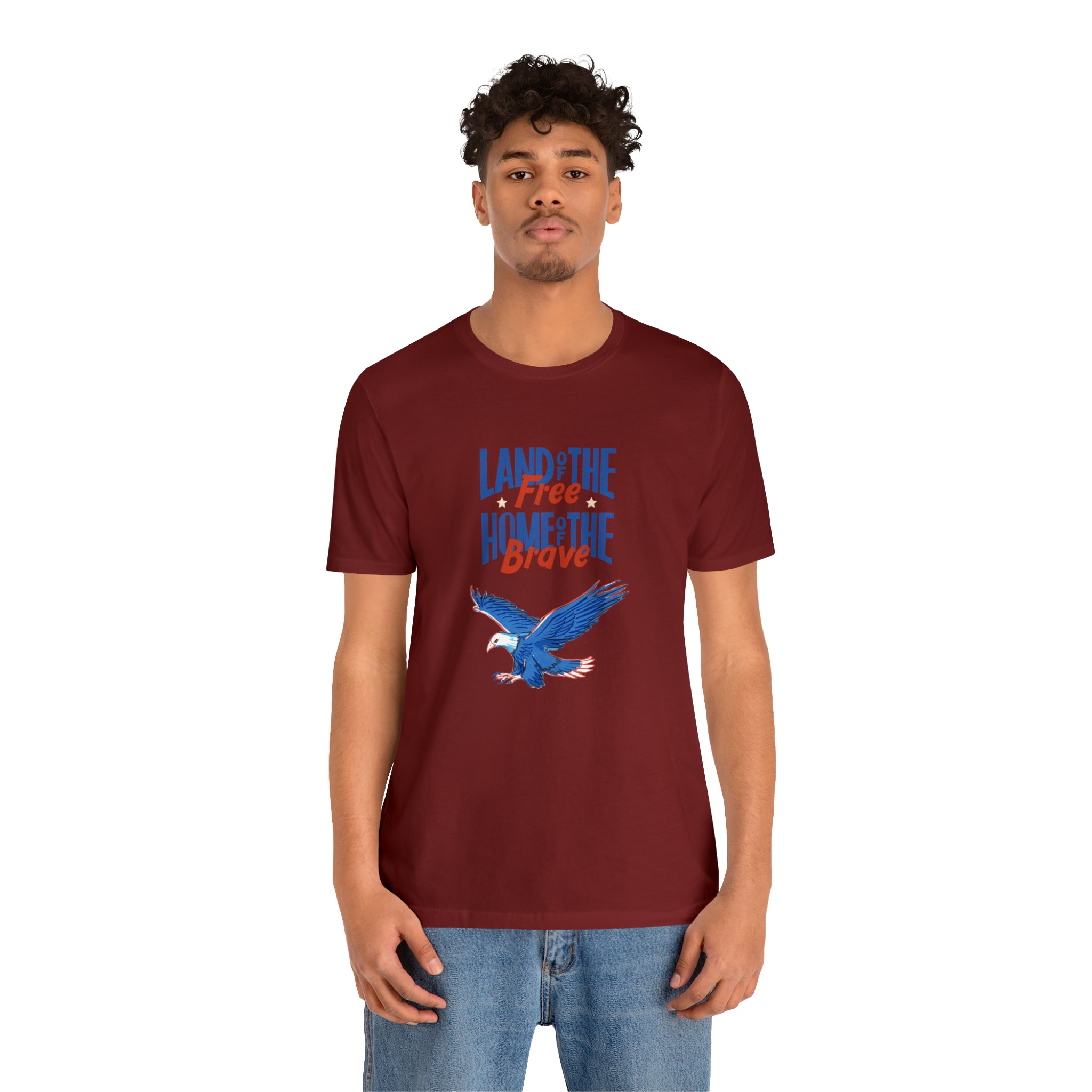 Land Of The Free Home Of The Brave Unisex Jersey Short Sleeve Tee