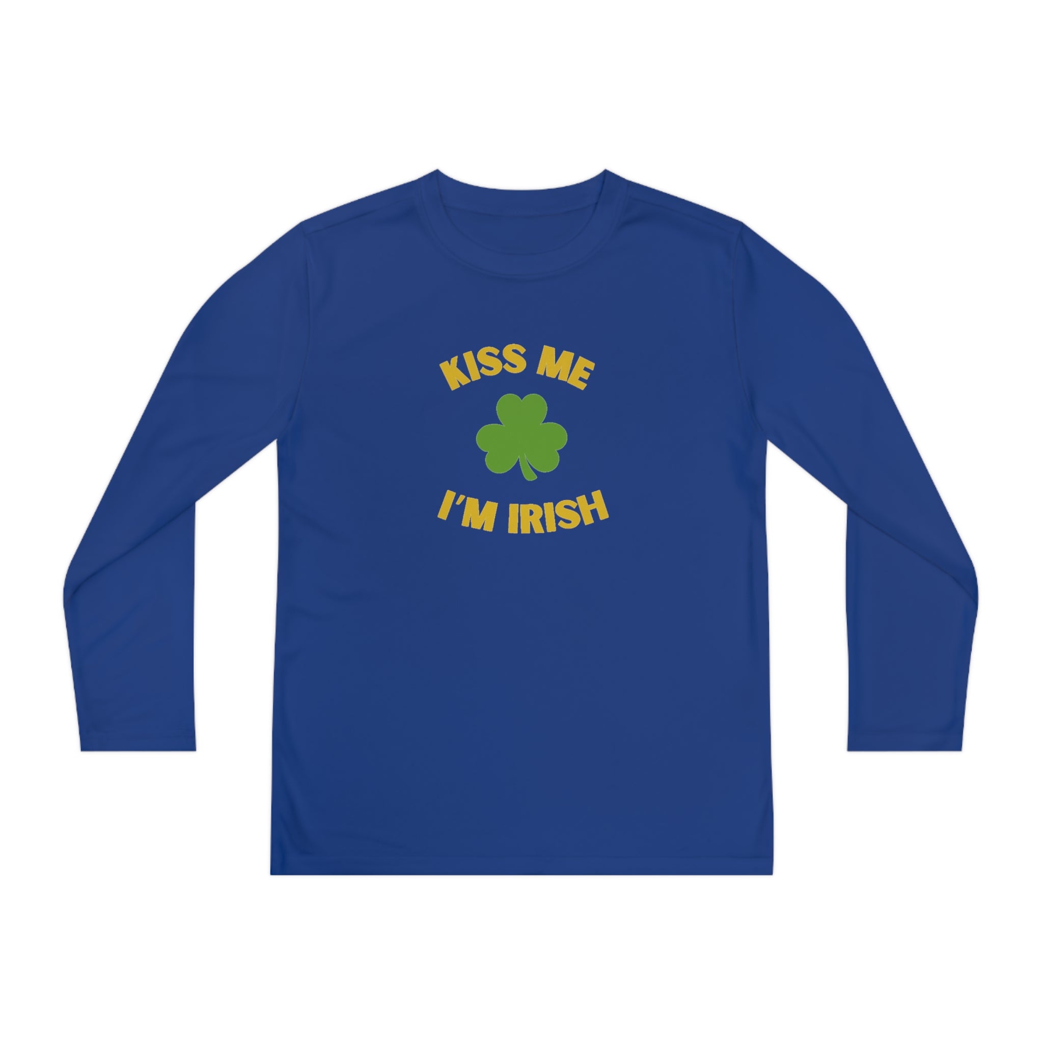Kiss Me I'm Irish Youth Long Sleeve Competitor Tee