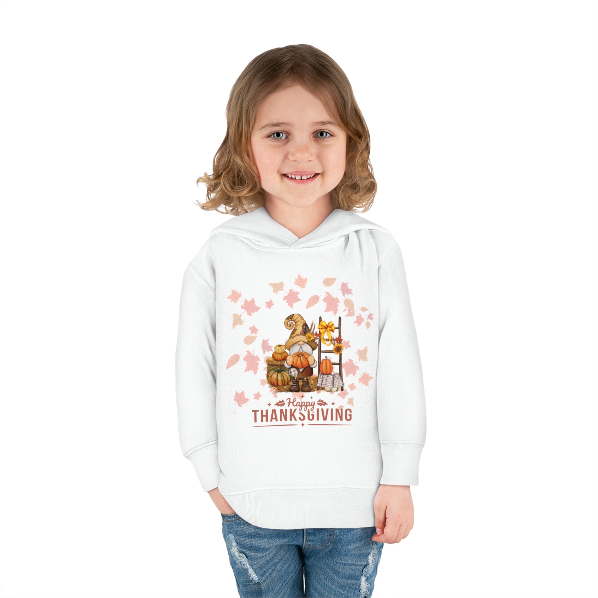 Gnome Happy Thanksgiving Toddler Pullover Fleece Hoodie
