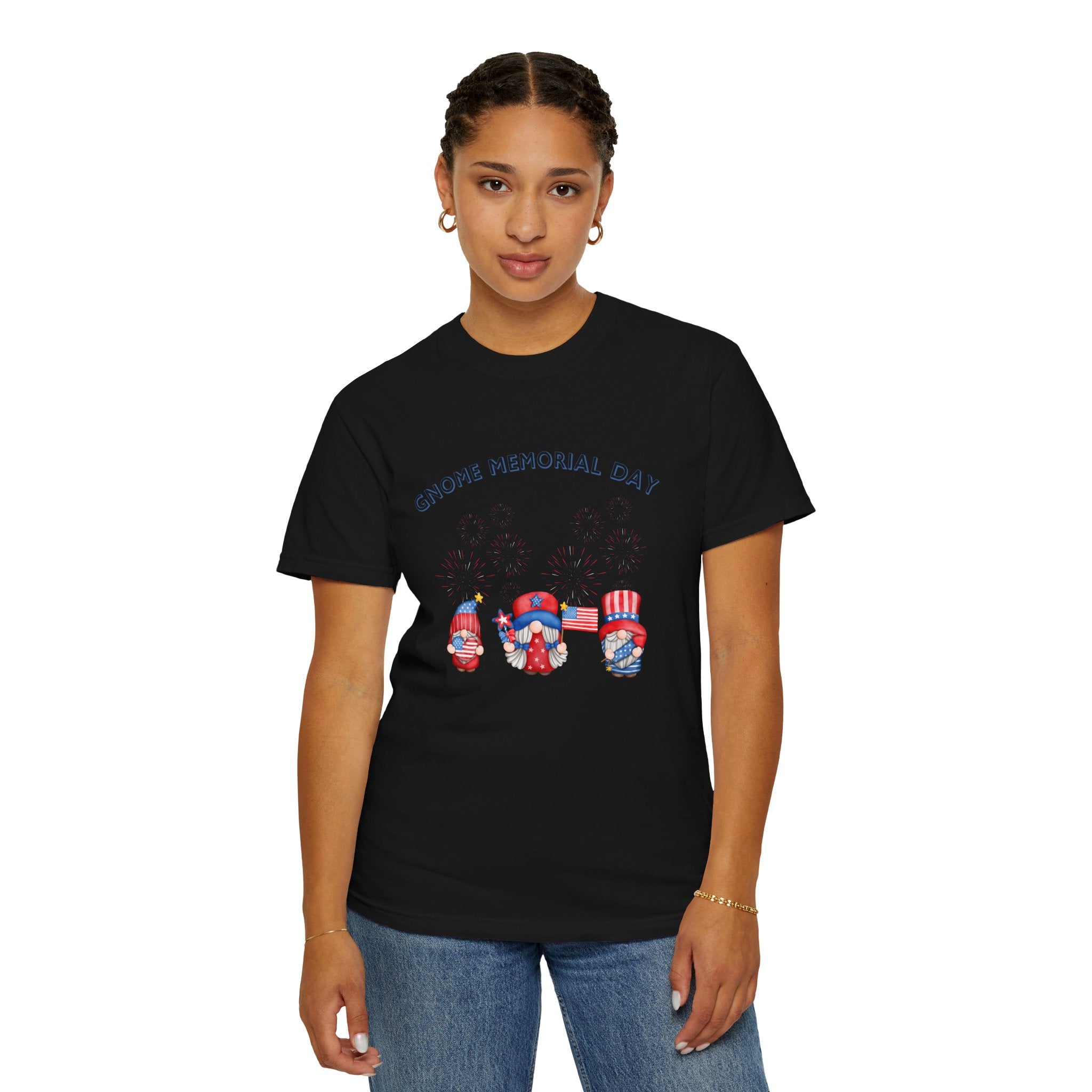 Gnome Memorial Day Unisex Garment-Dyed T-Shirt