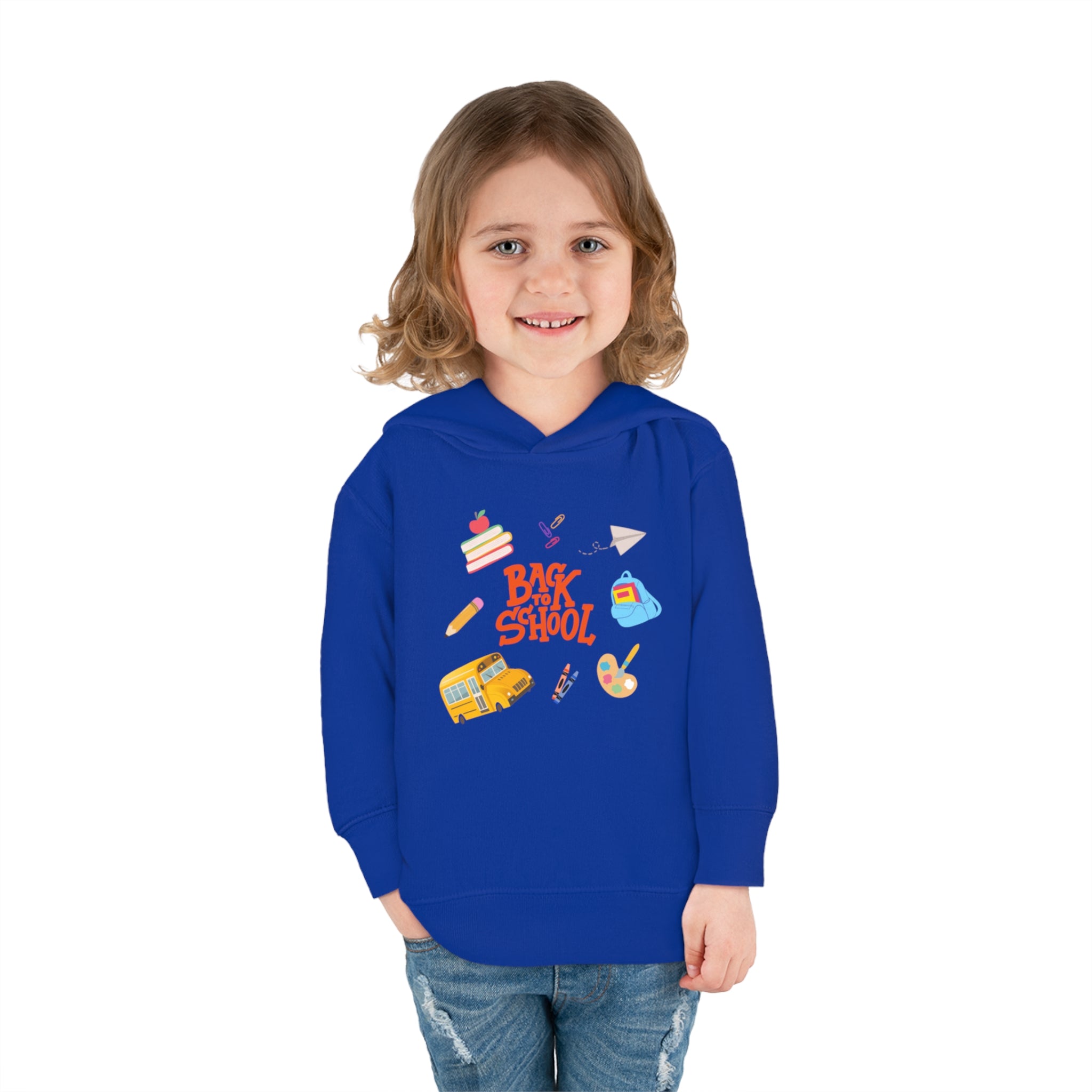 Back To School Time Toddler Pullover Fleece Hoodie