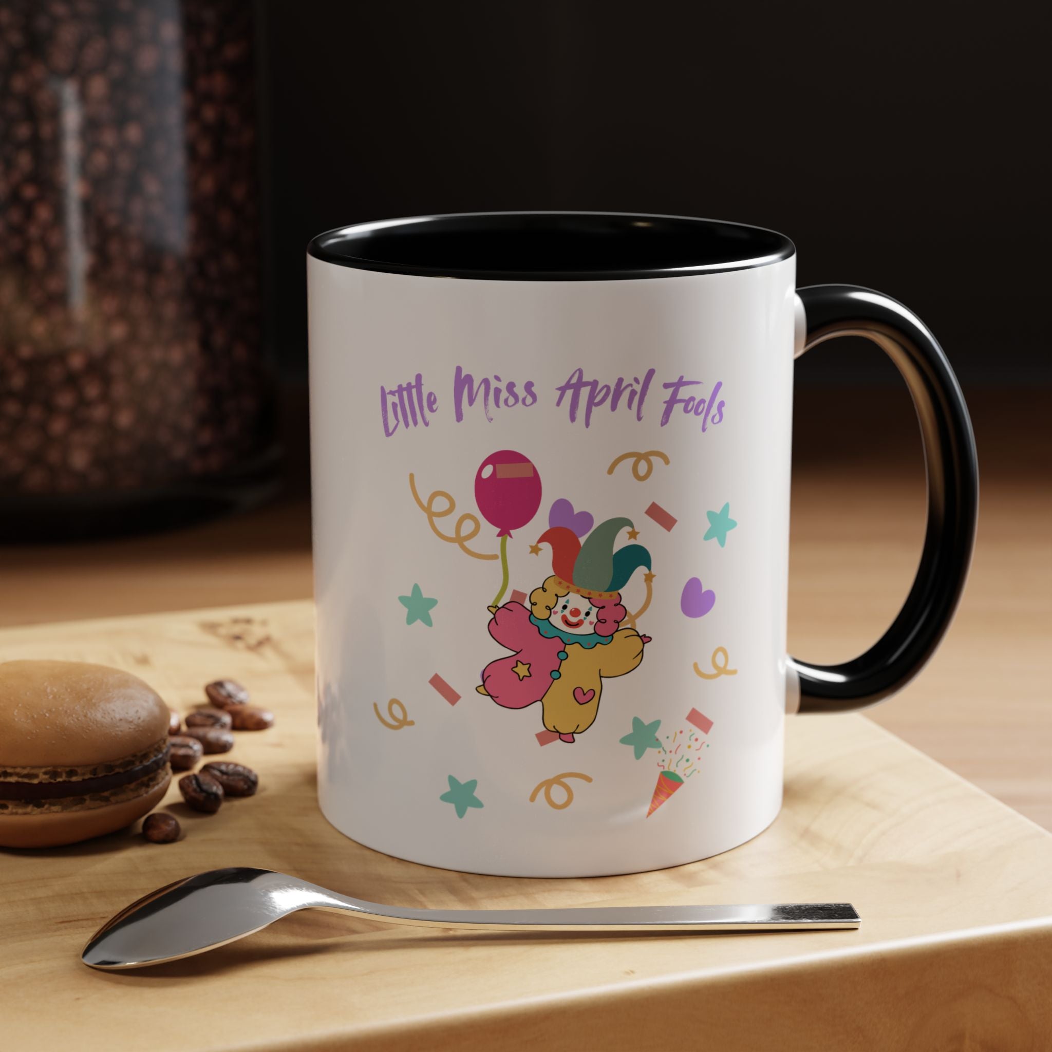 Little Miss April Fool's  Day Accent Coffee Mug - Fun & Whimsical 11oz/15oz