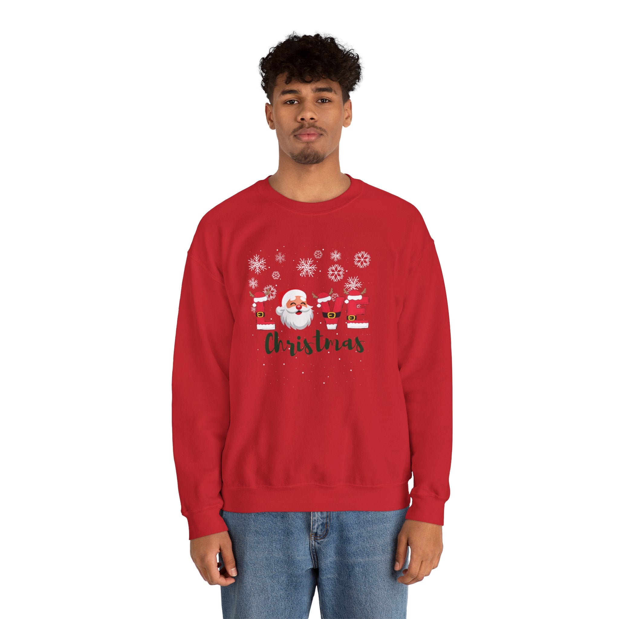 Santa Claus Loves Christmas Unisex Heavy Blend™ Crewneck Sweatshirt