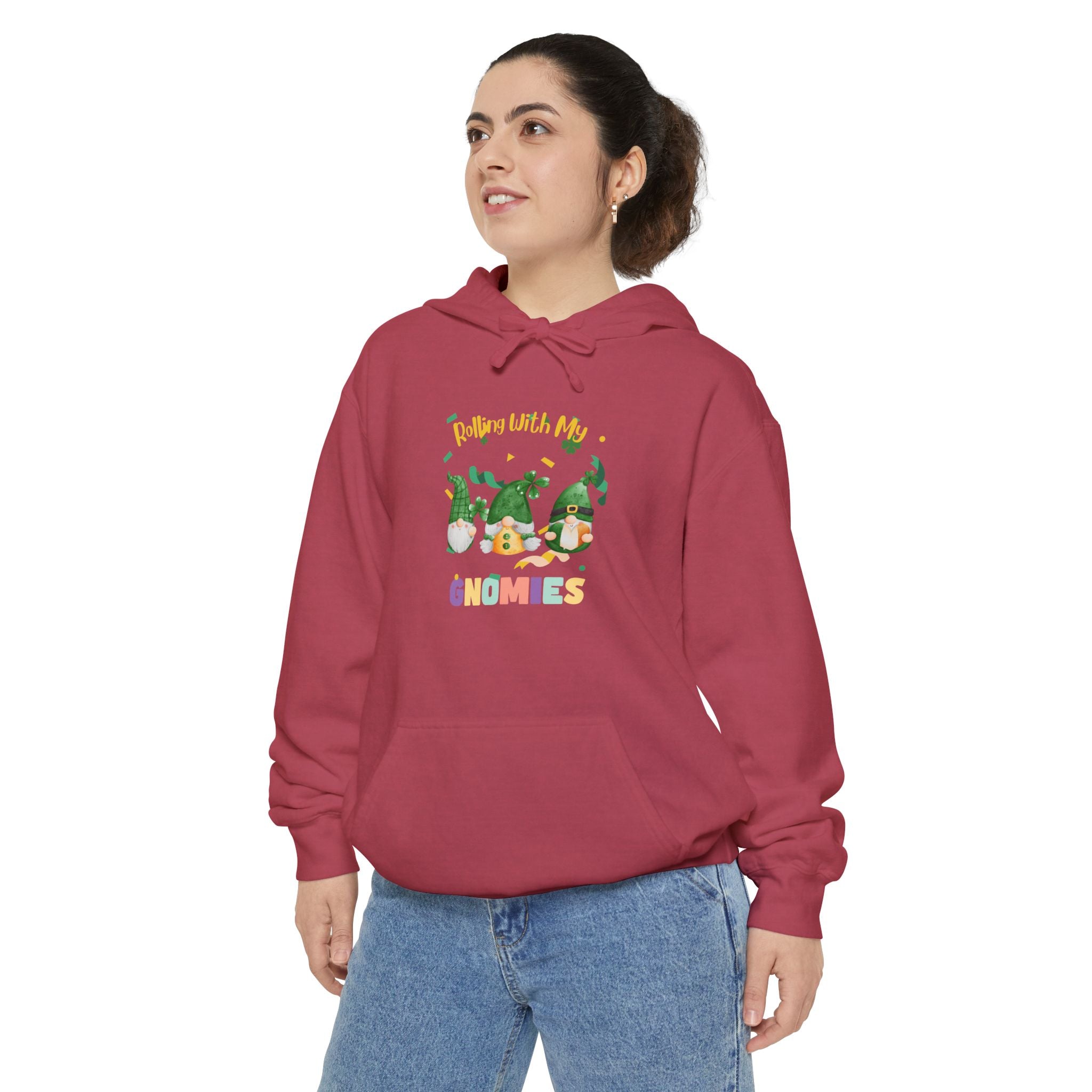 Rolling With My Gnomies Unisex Garment-Dyed Hoodie