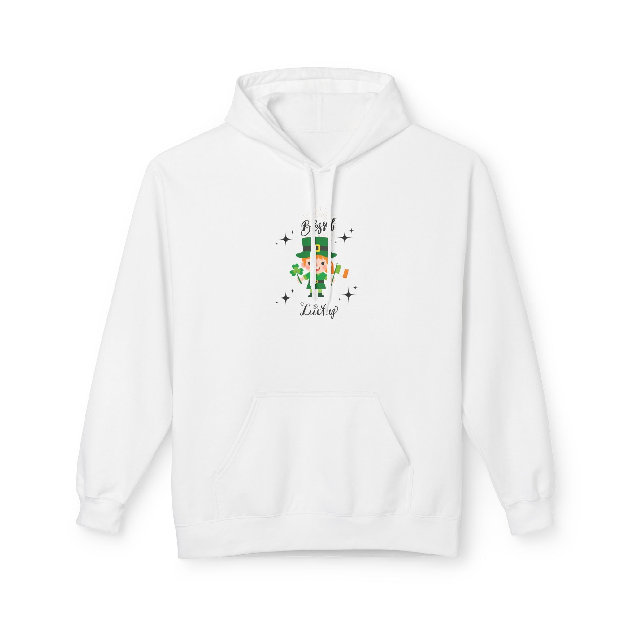Blessed & Lucky Unisex Fleece Hoodie - Perfect for St. Patrick's Day & Year-Round Comfort