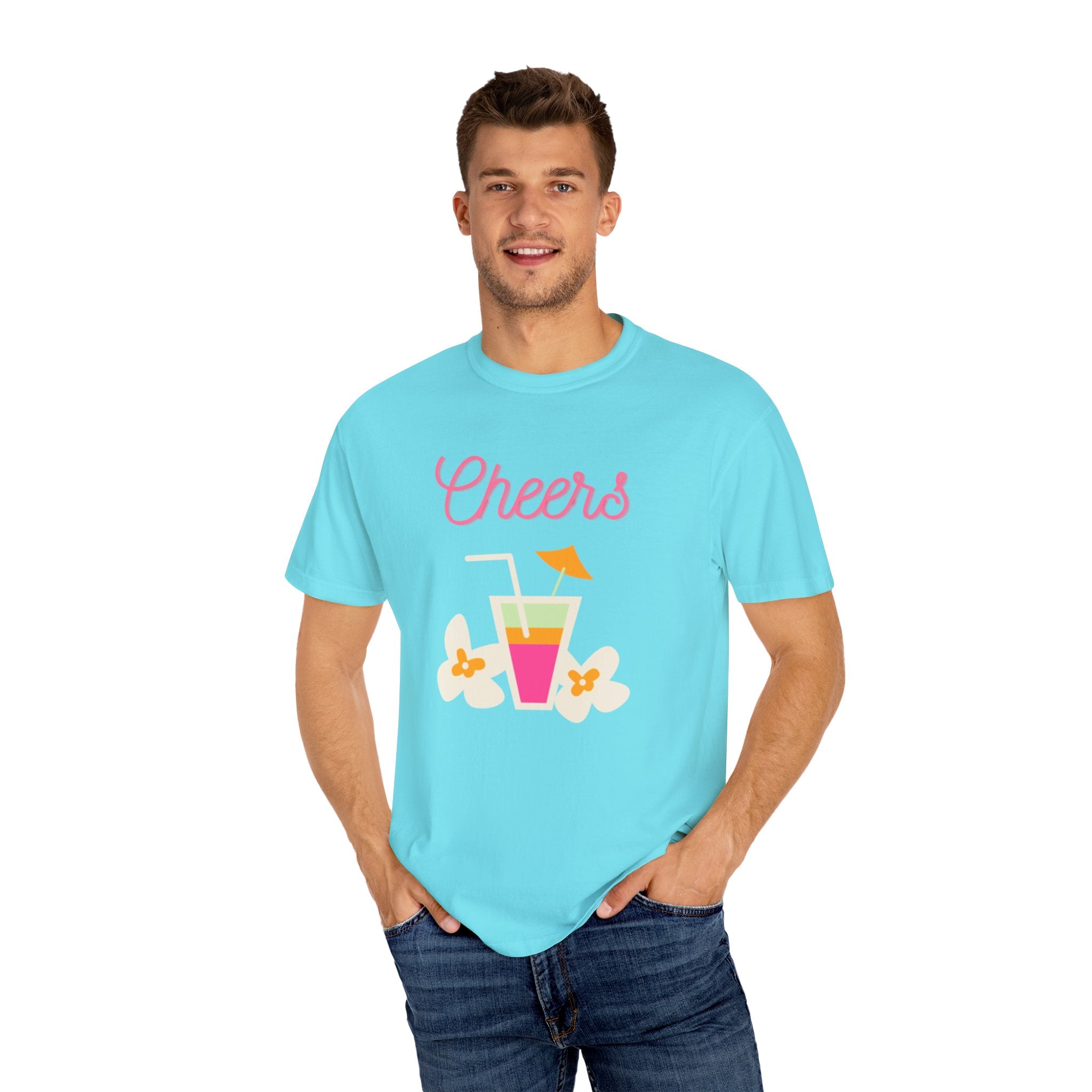 Cheers To Summer Unisex Garment-Dyed T-shirt