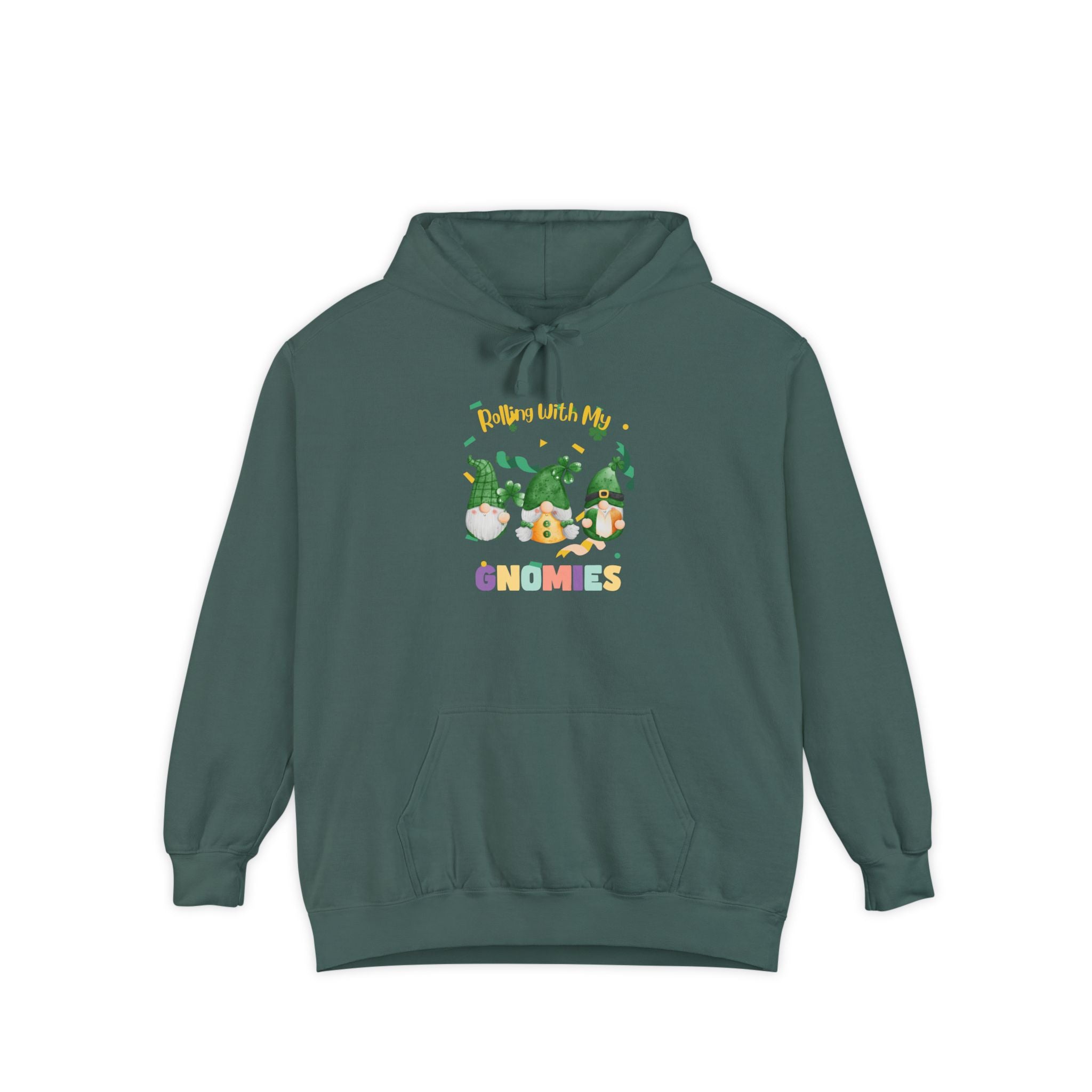 Rolling With My Gnomies Unisex Garment-Dyed Hoodie