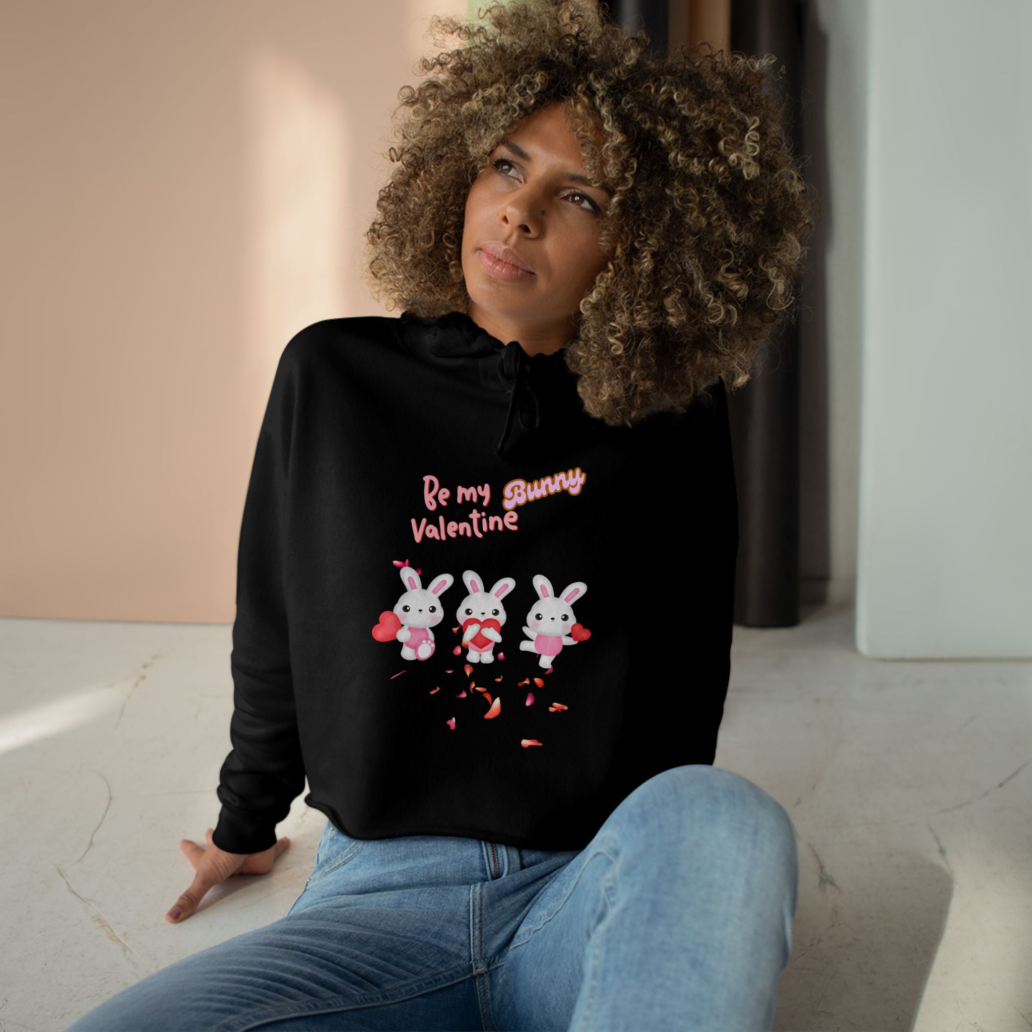 My Bunny Valentine Crop Hoodie