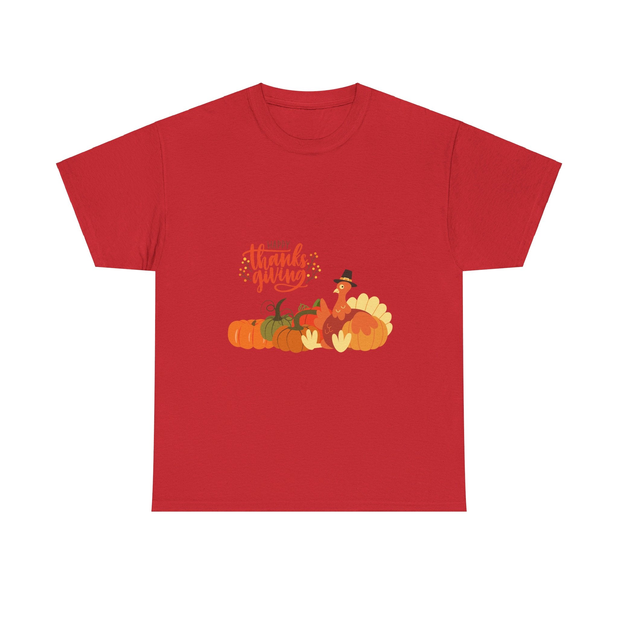 Happy Thanksgiving Turkey Unisex Heavy Cotton Tee