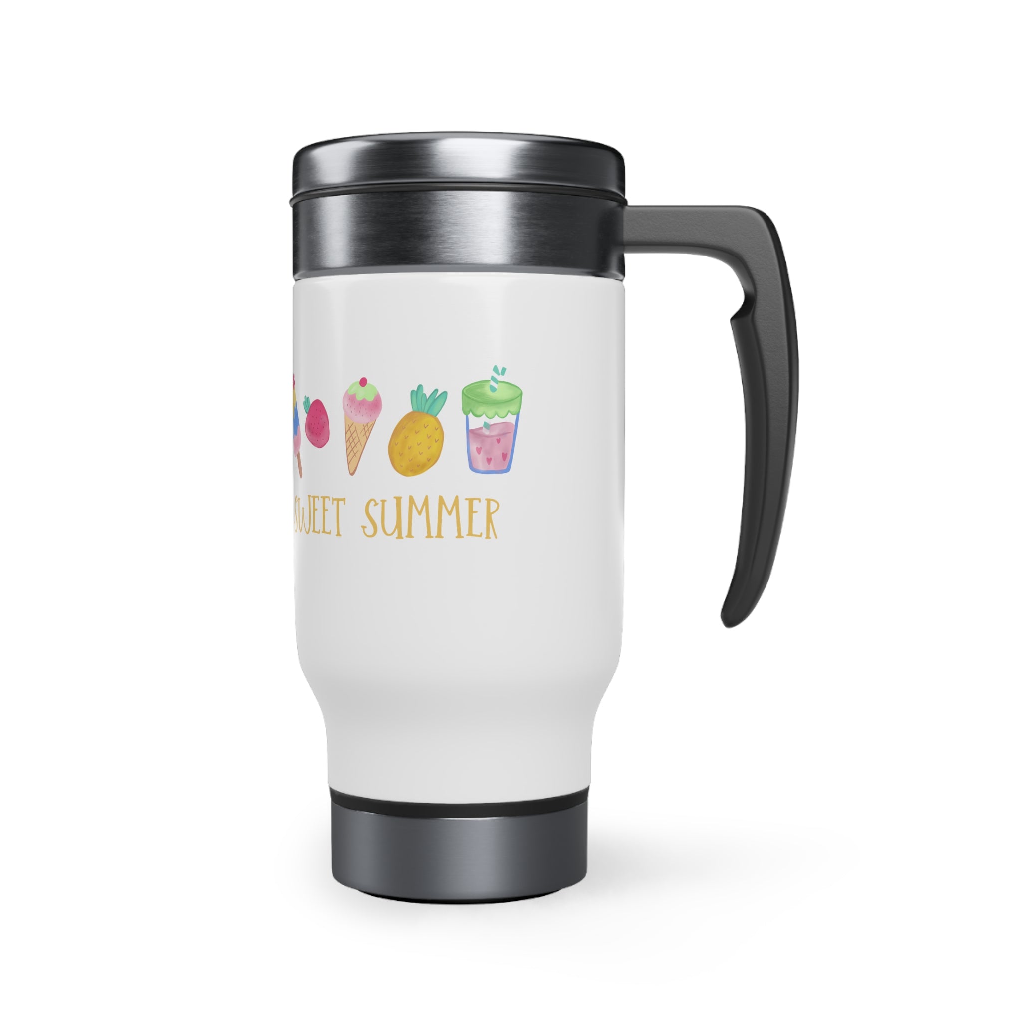 Sweet Summer Stainless Steel Travel Mug with Handle, 14oz
