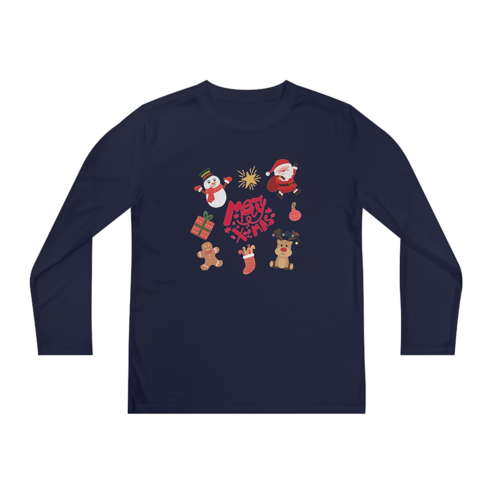 Merry Christmas Crew Youth Long Sleeve Competitor Tee