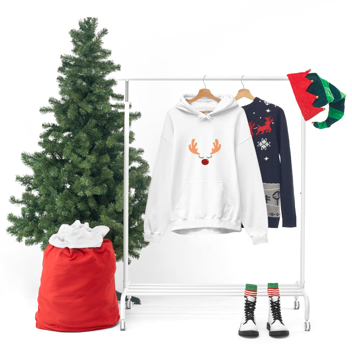 Reindeer Christmas Unisex Heavy Blend™ Hooded Sweatshirt