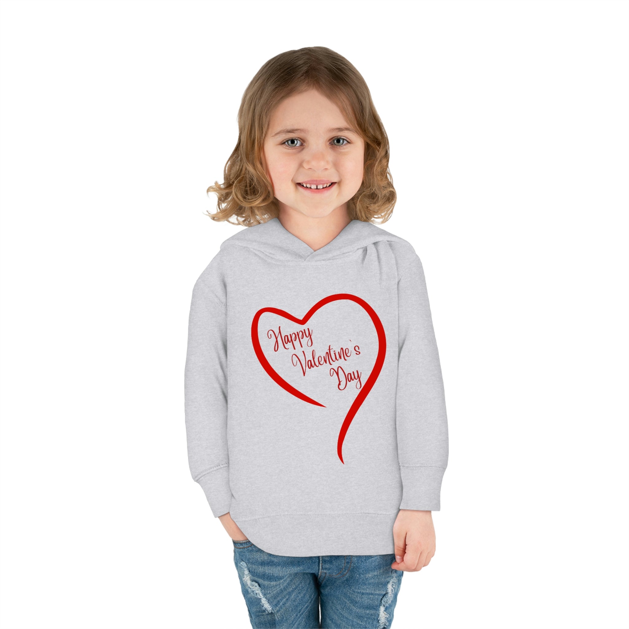 Happy Valentine's Day Toddler Pullover Fleece Hoodie