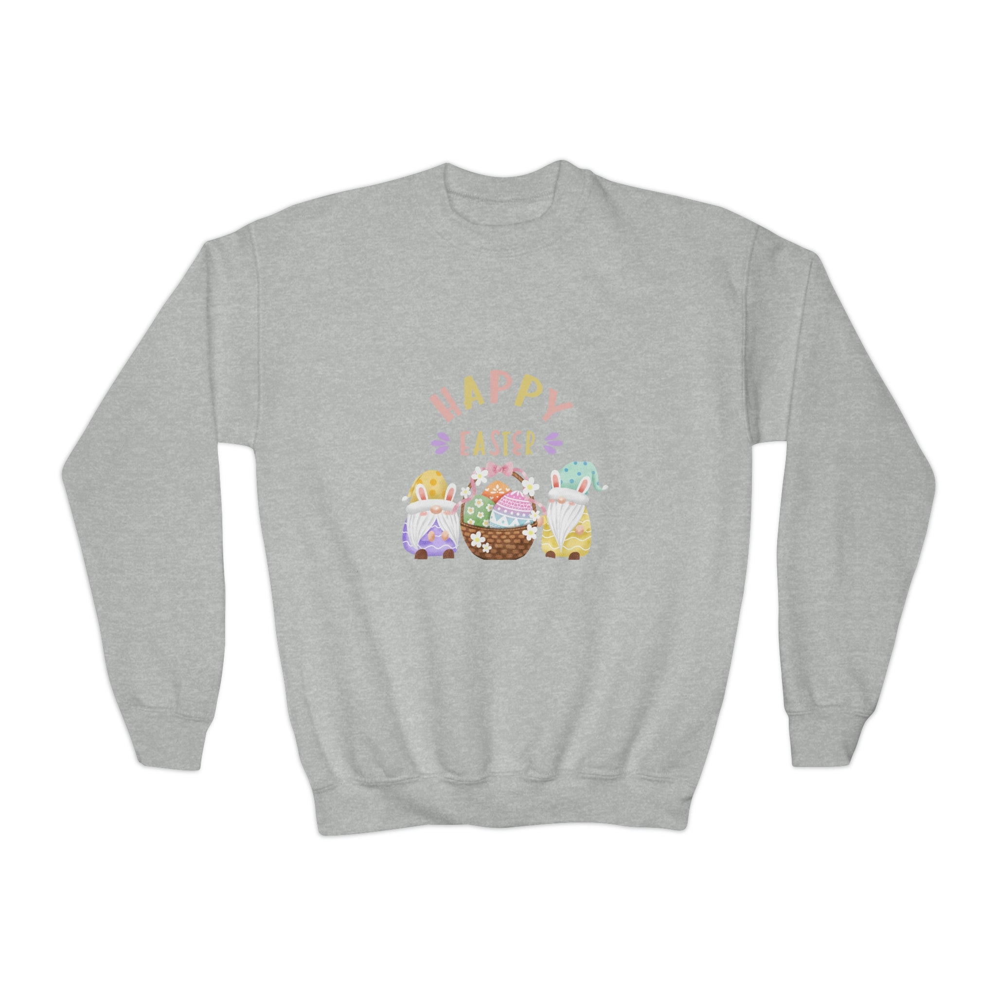 Happy Easter Gnome Youth Crewneck Sweatshirt