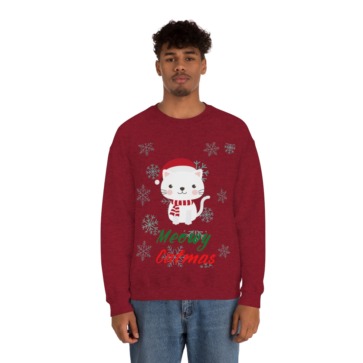 Meowy Catmas Unisex Heavy Blend™ Crewneck Sweatshirt