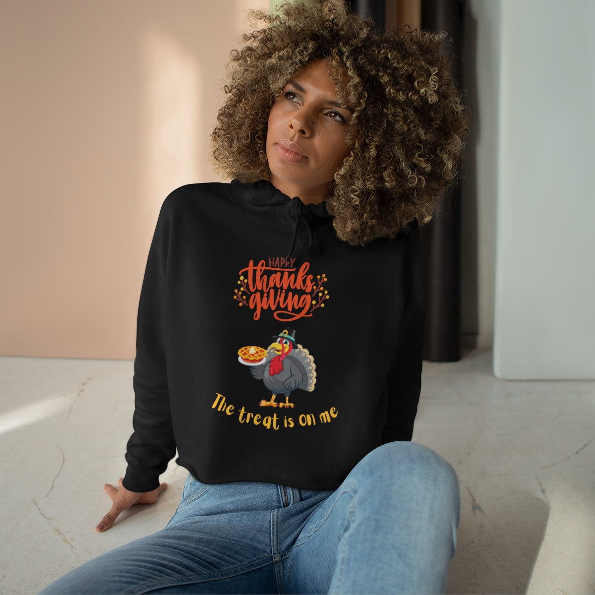 Happy Thanksgiving The Treat Is On Crop Hoodie