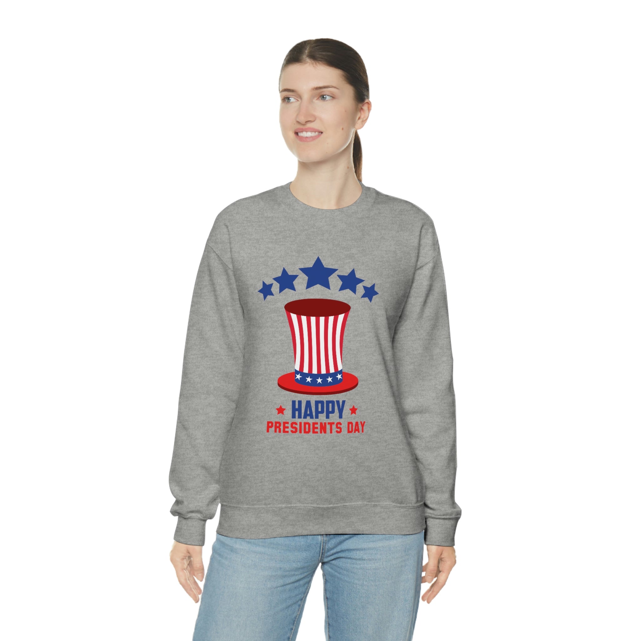 Happy President's Day Hat Unisex Heavy Blend™ Crewneck Sweatshirt