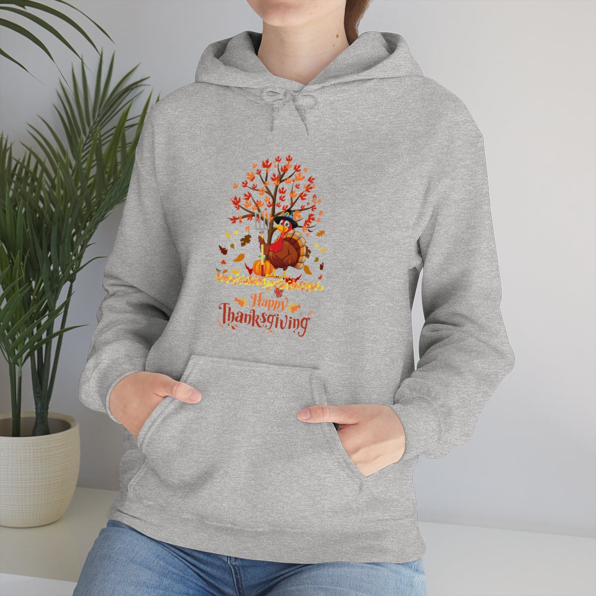 Happy Thanksgiving Turkey Pilgrim Unisex Heavy Blend™ Hooded Sweatshirt