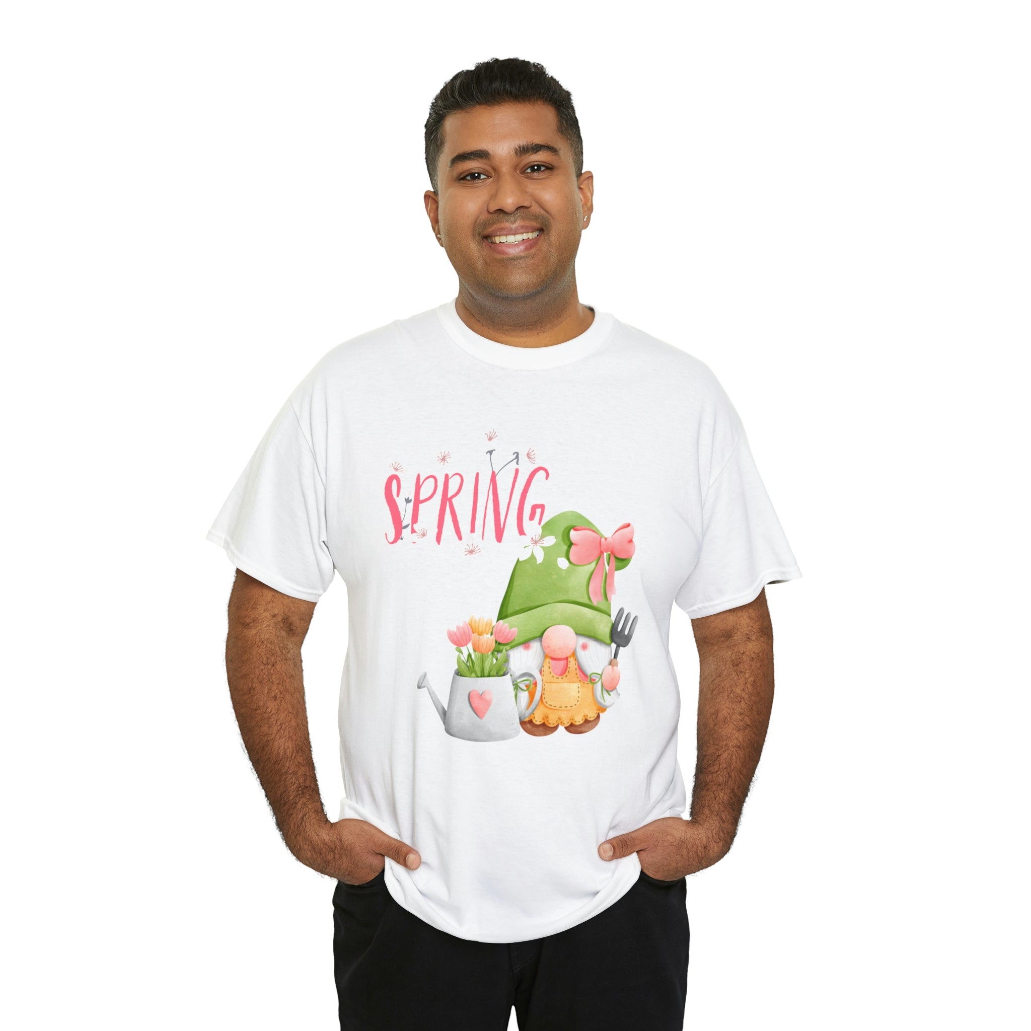 Gnome Happy Spring Unisex Heavy Cotton Tee