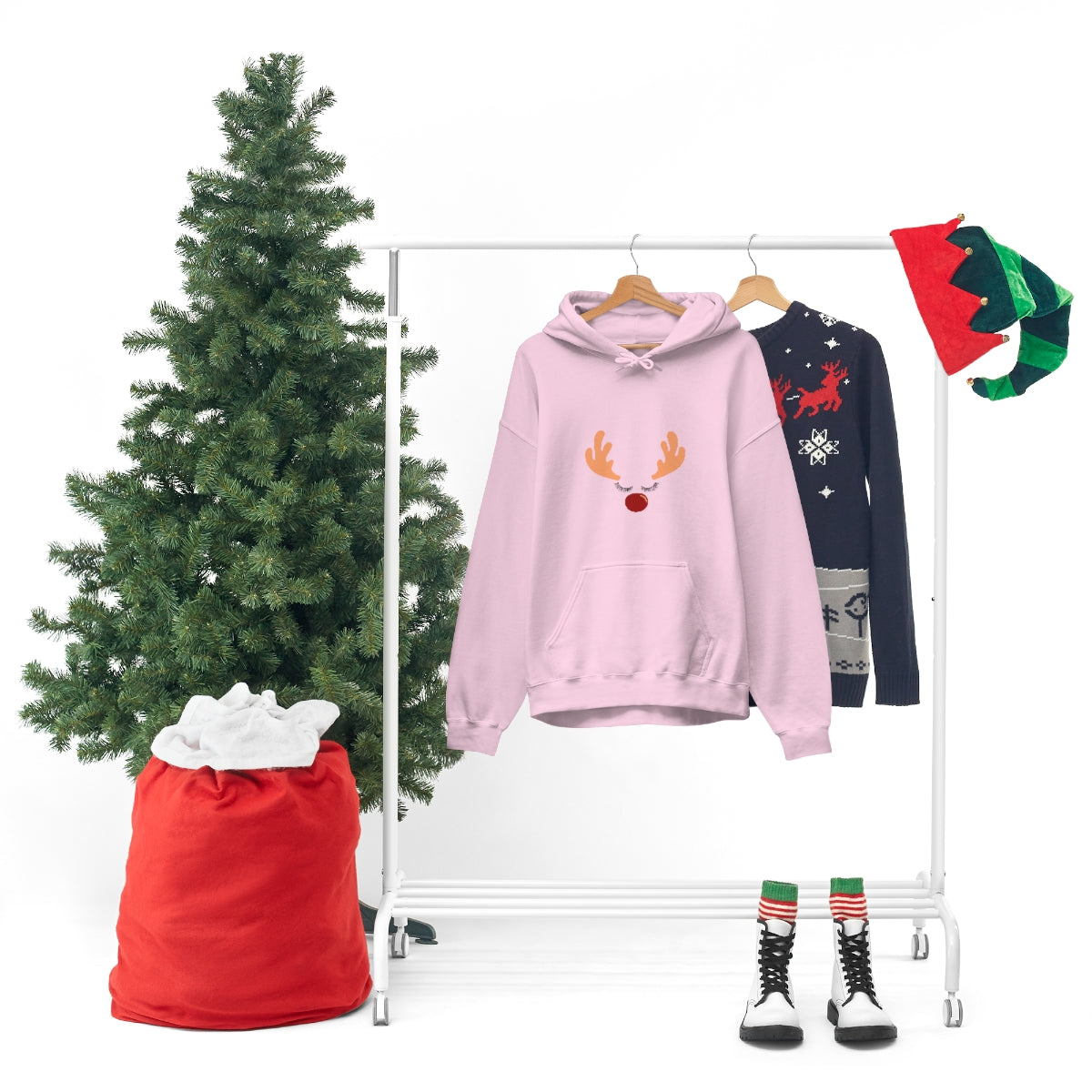 Reindeer Christmas Unisex Heavy Blend™ Hooded Sweatshirt