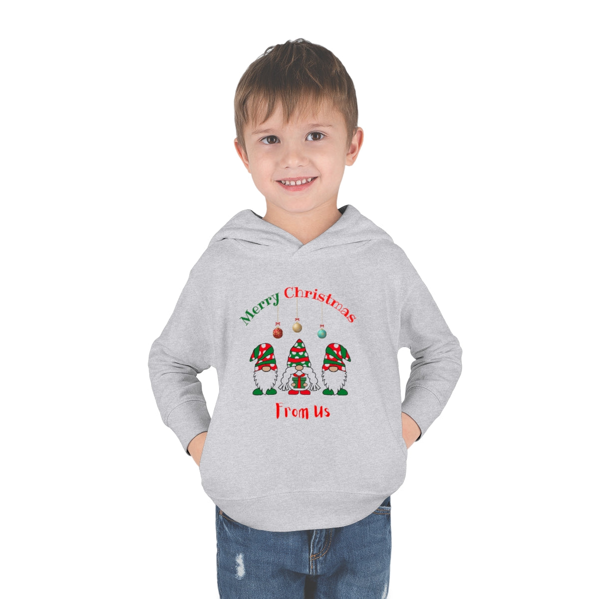 Gnome Merry Christmas Toddler Pullover Fleece Hoodie