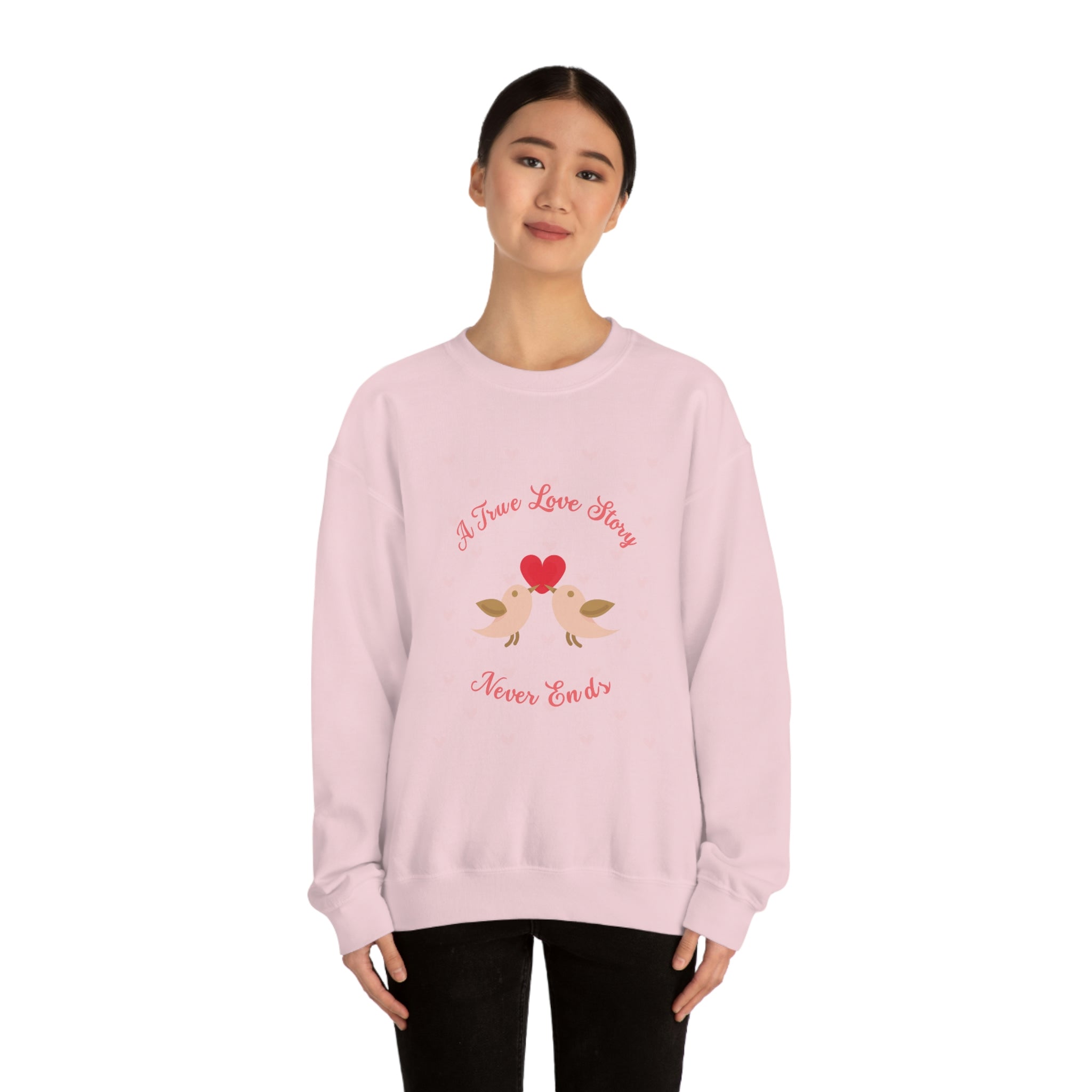 A True Love Story Never Ends Unisex Heavy Blend™ Crewneck Sweatshirt