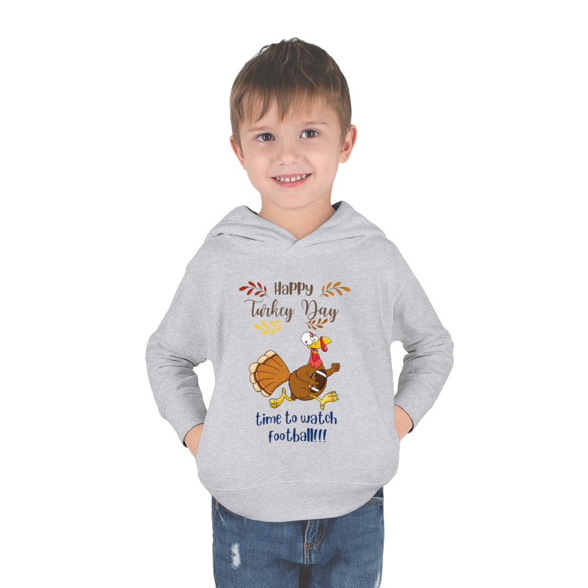 Happy Turkey Day Toddler Pullover Fleece Hoodie