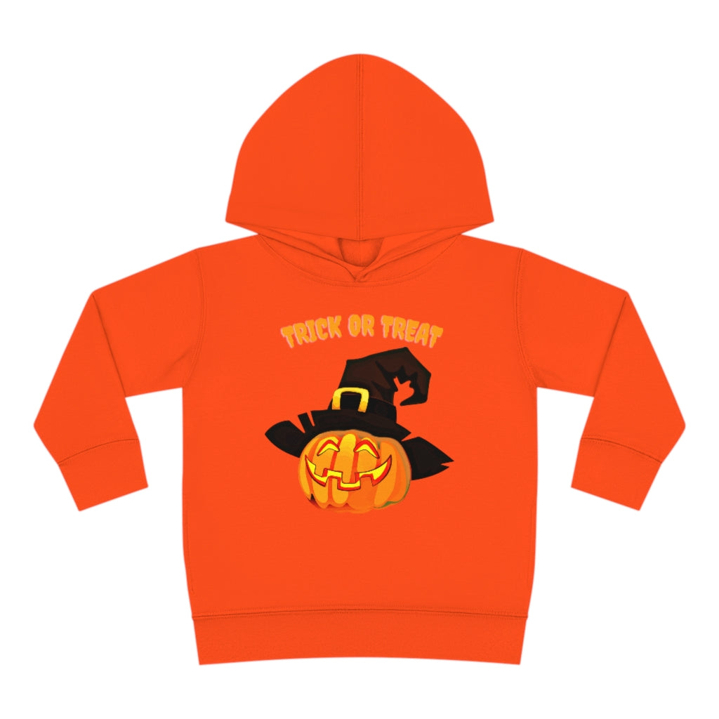 Pumpkin Trick or Treat Toddler Pullover Fleece Hoodie