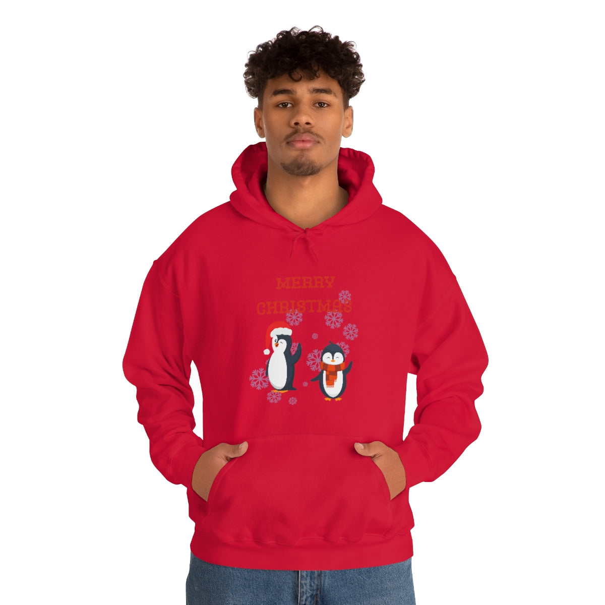 Penguins Merry Christmas Unisex Heavy Blend™ Hooded Sweatshirt