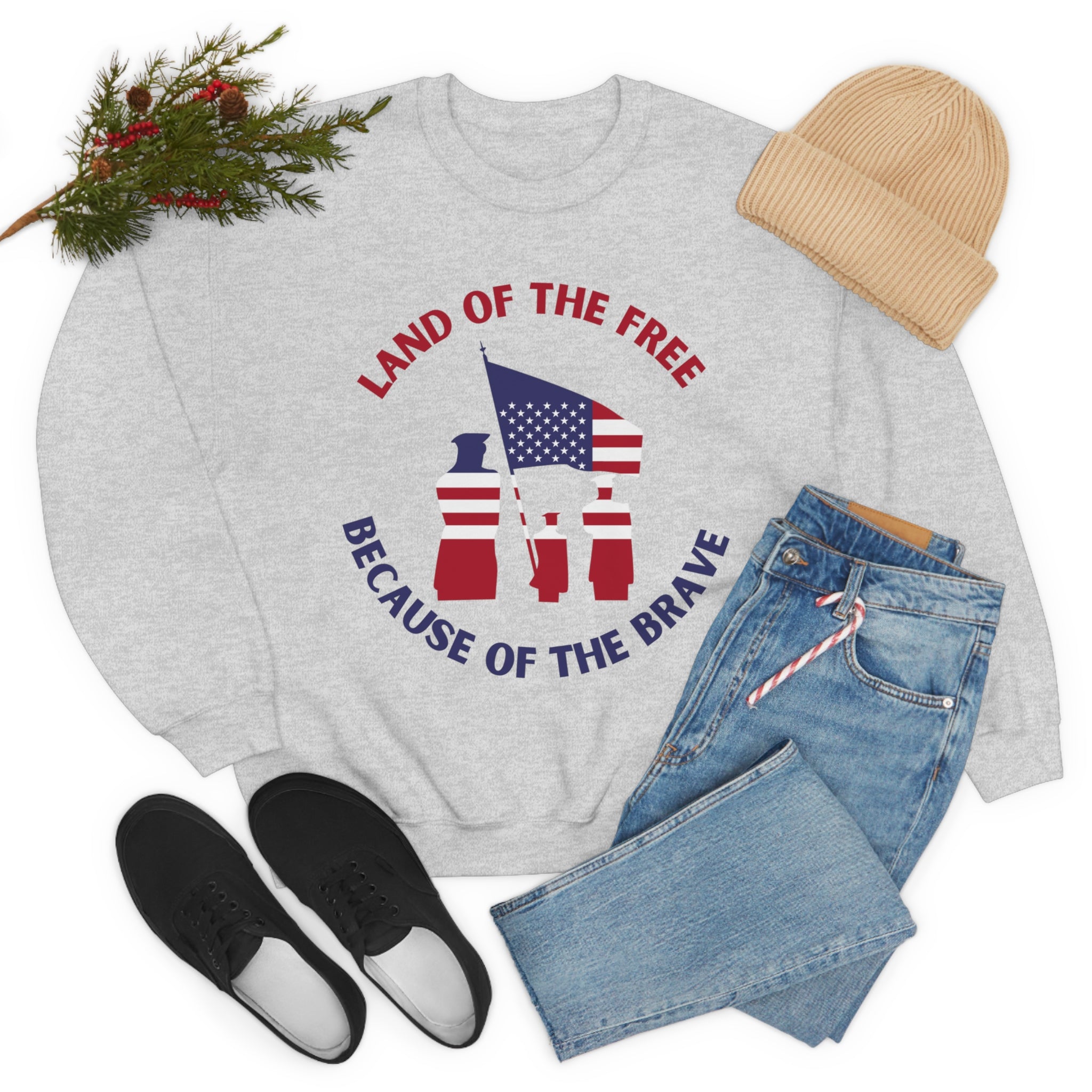 Memorial Day Land Of The Free Unisex Heavy Blend™ Crewneck Sweatshirt