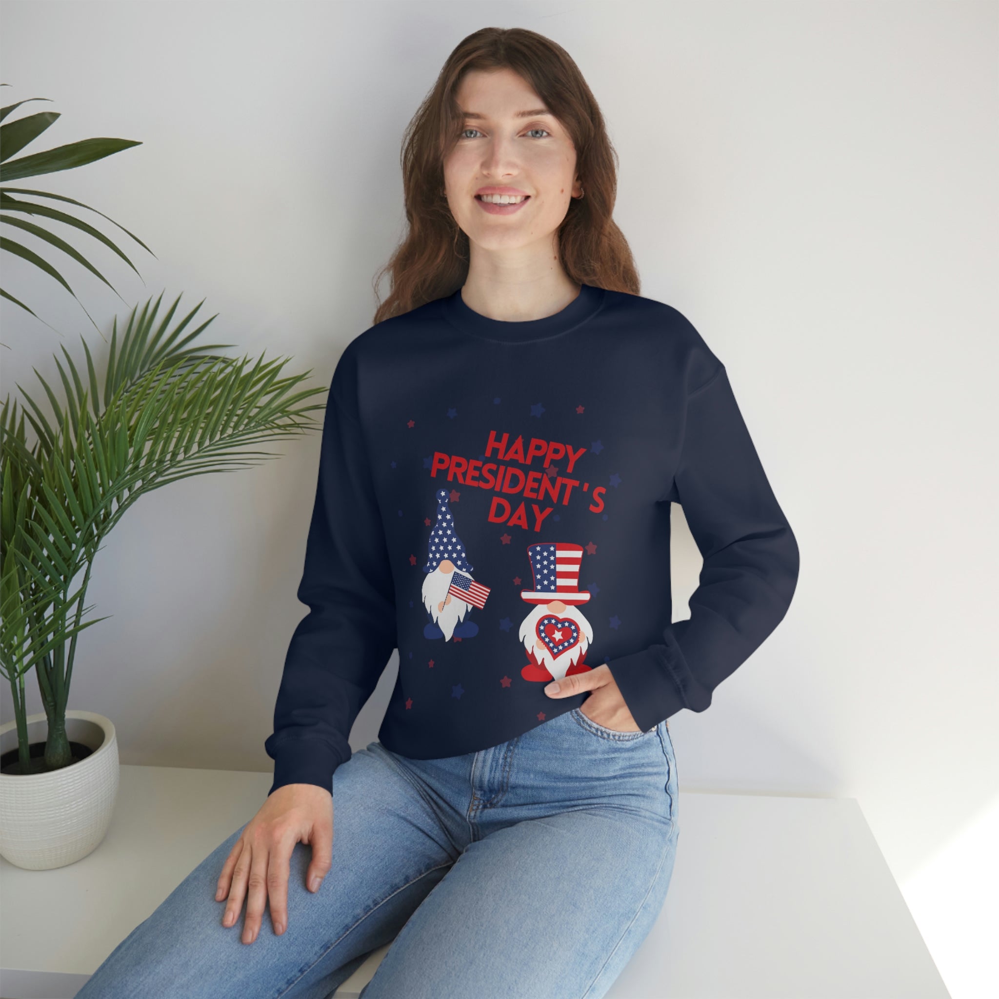 Happy President's Day Gnome Unisex Heavy Blend™ Crewneck Sweatshirt