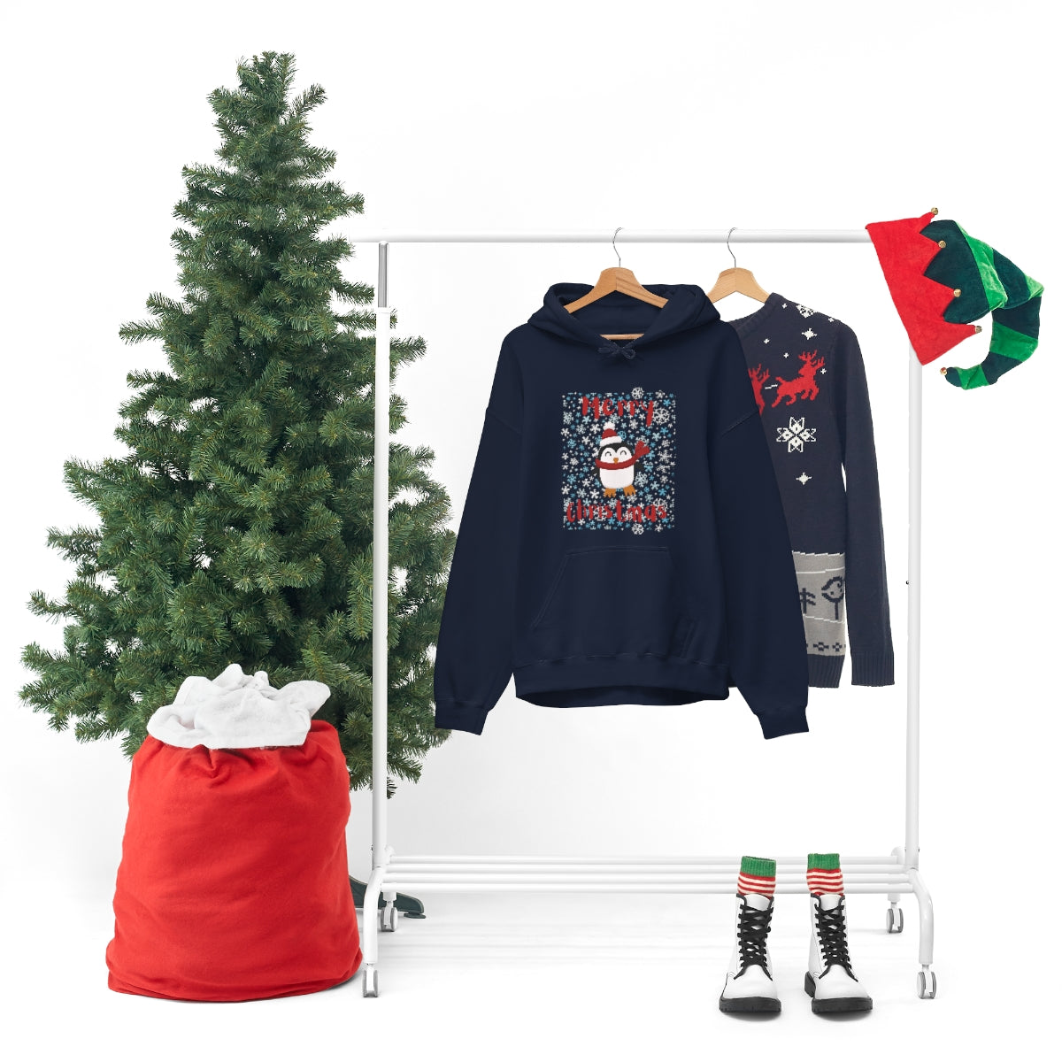 Cute Penguin Christmas Unisex Heavy Blend™ Hooded Sweatshirt