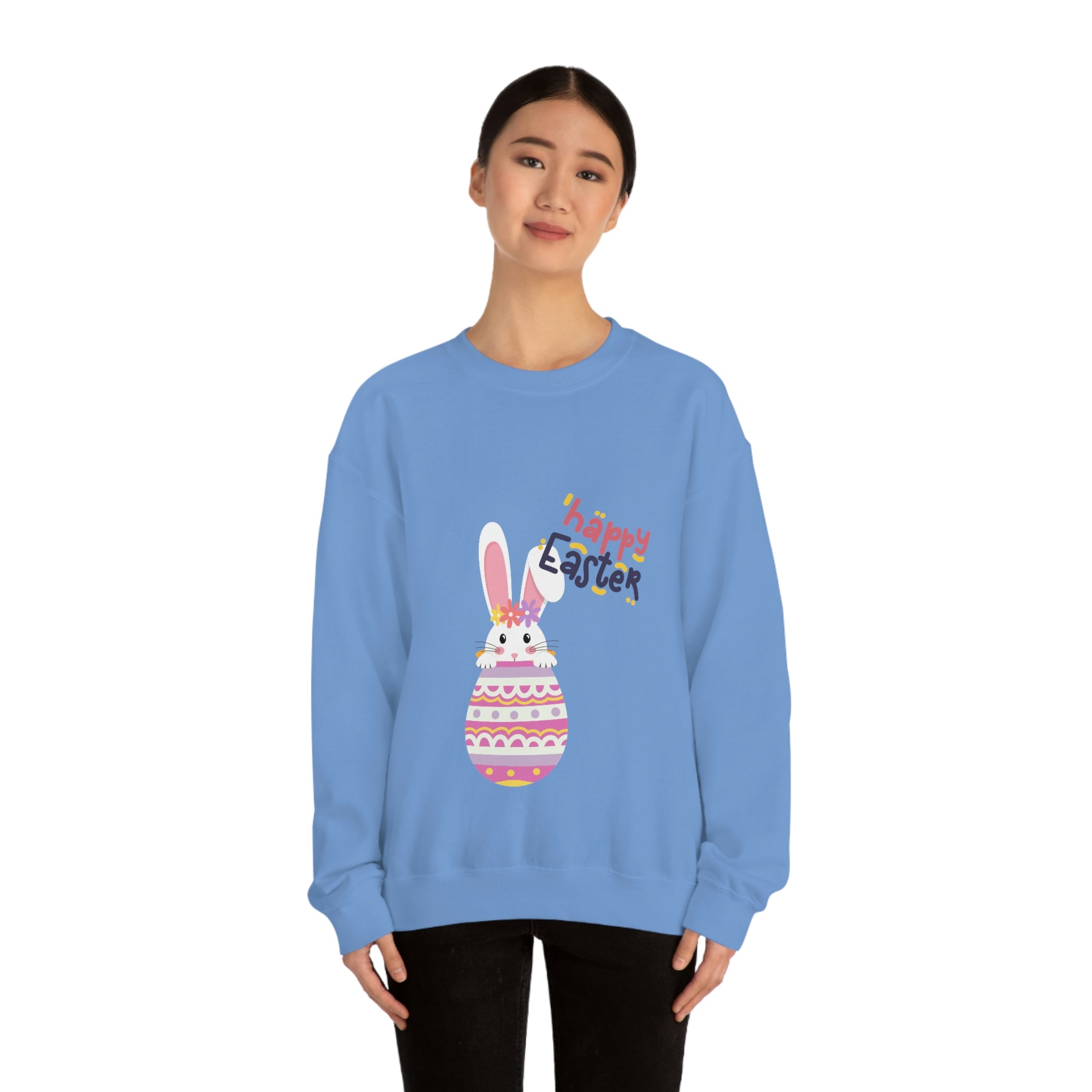 Happy Easter Day Bunny Unisex Heavy Blend™ Crewneck Sweatshirt