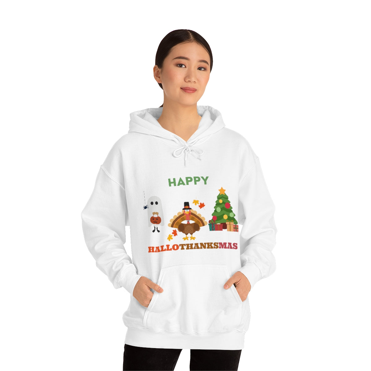 Happy Hallothanksmas Unisex Heavy Blend™ Hooded Sweatshirt