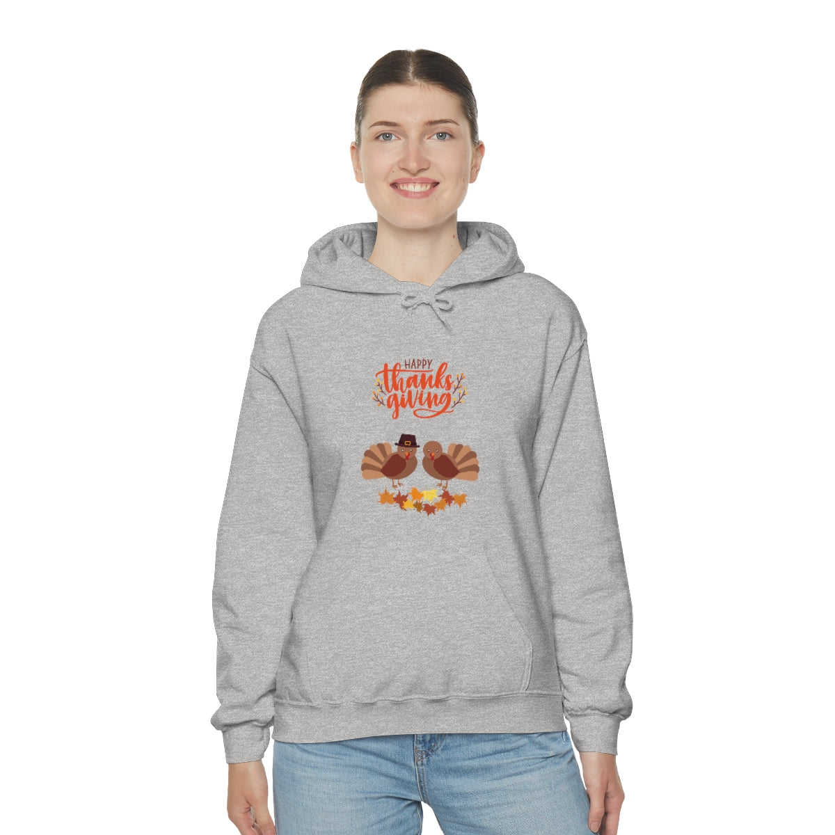 Cute Thanksgiving Turkey Pilgrims Unisex Heavy Blend™ Hooded Sweatshirt