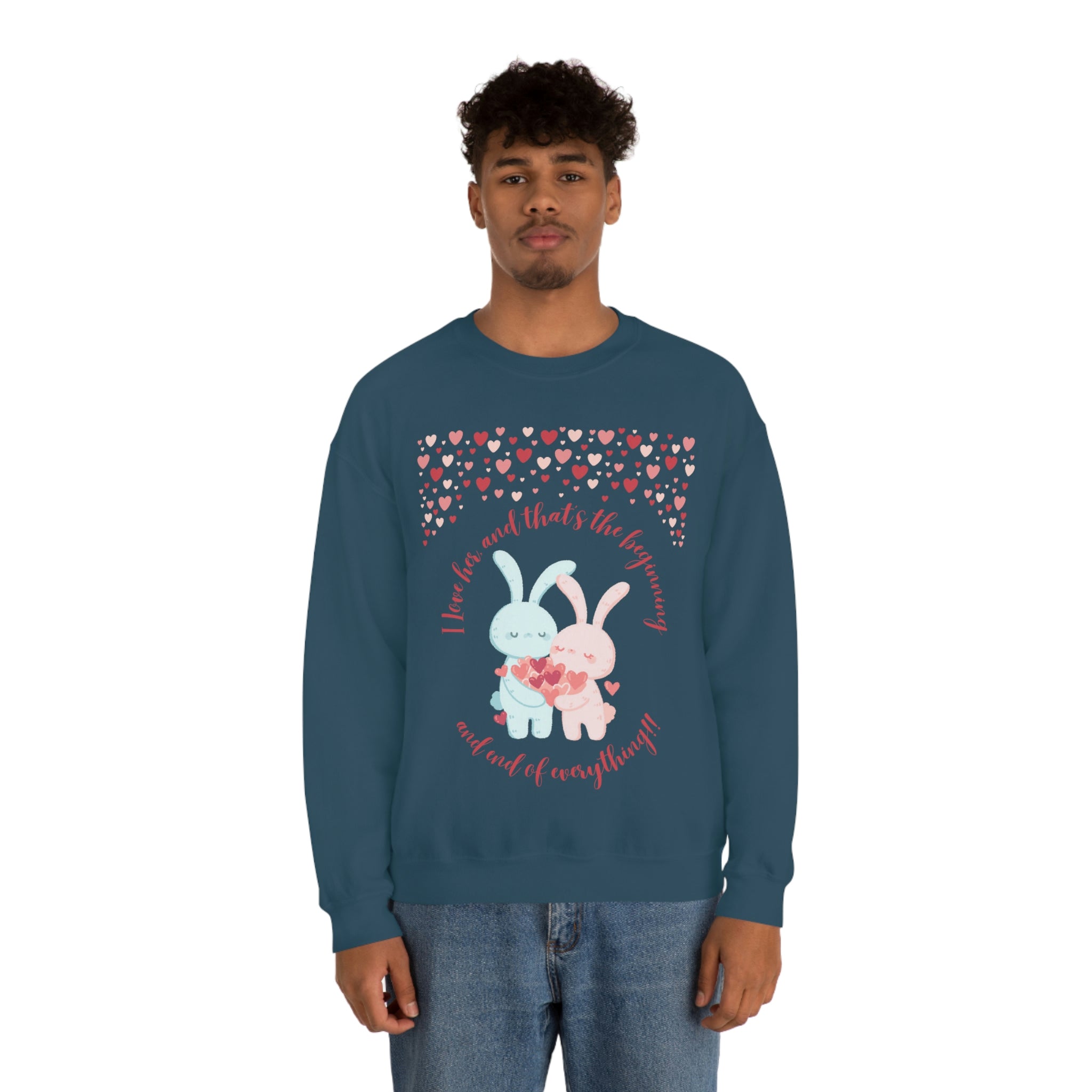 The I Love Her U & Me Unisex Heavy Blend™ Crewneck Sweatshirt