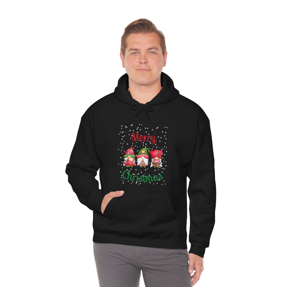 Three Gnomes Merry Christmas Unisex Heavy Blend™ Hooded Sweatshirt